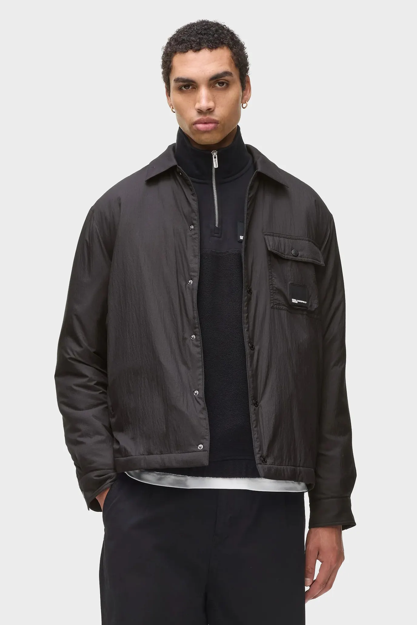 Мужская черная куртка fleece lined 1