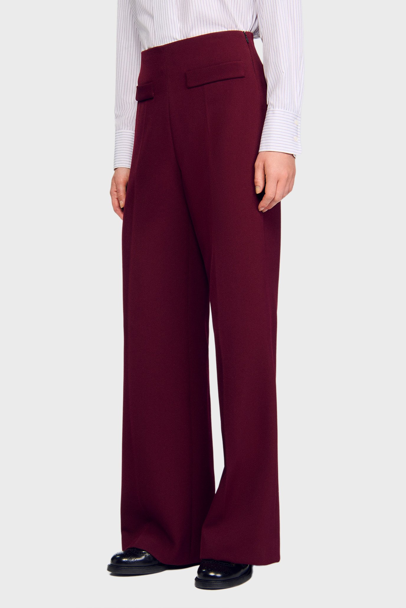 Женские бордовые брюки Бордовый 36 Sandro SFPPA01799_Bordeaux Женские бордовые брюки Бордовый 36 Sandro SFPPA01799_Bordeaux