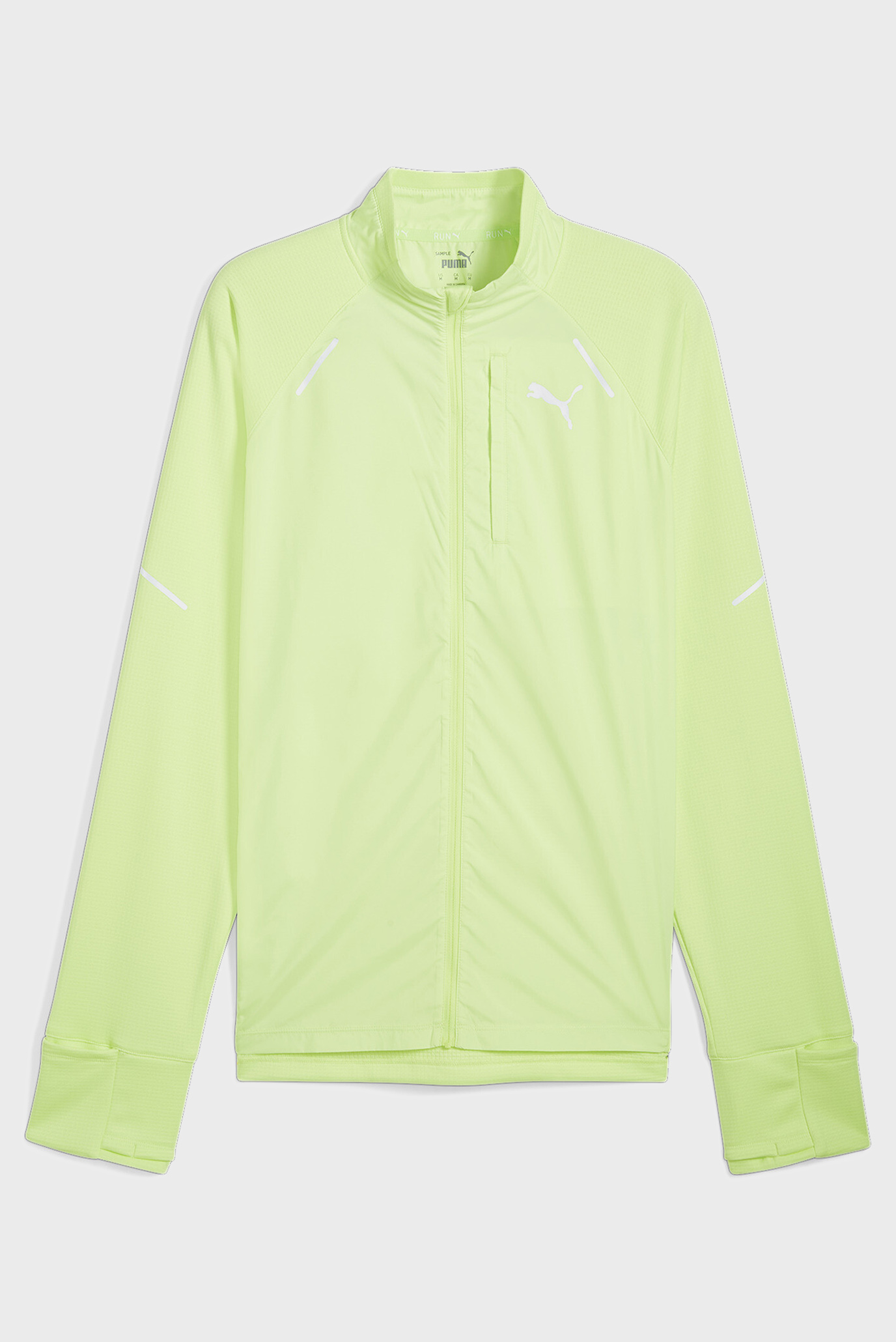 Мужская салатовая ветровка PUMA RUN Grid Fleece Jacket Men 1