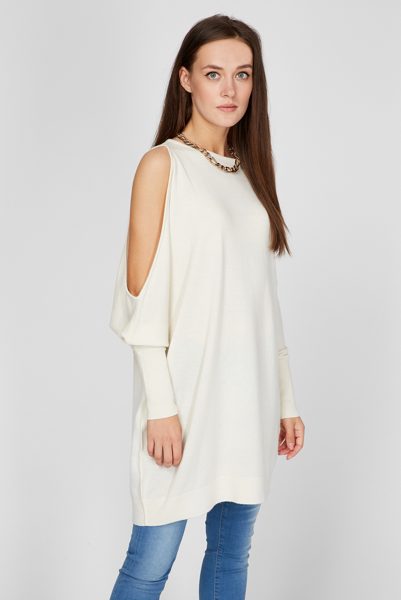 Жіноча біла вовняна сукня 1
