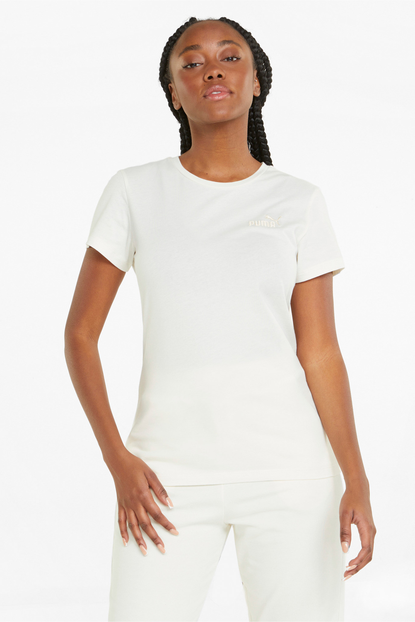 Женская белая футболка Essentials+ Embroidery Women's Tee 1