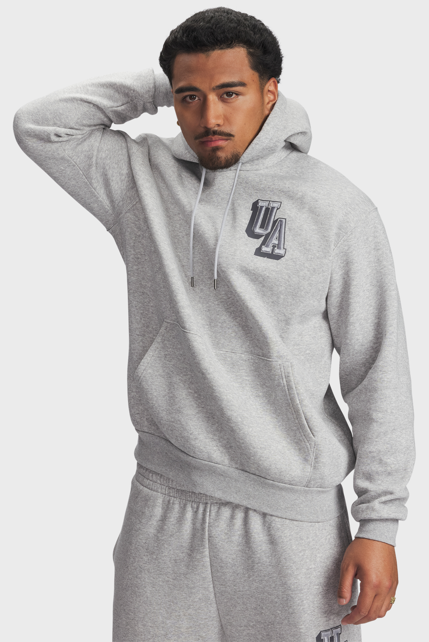Мужское серое худи UA Icon Flc Graphic Top Серый XL Under Armour 6007591-011 Мужское серое худи UA Icon Flc Graphic Top Серый XL Under Armour 6007591-011