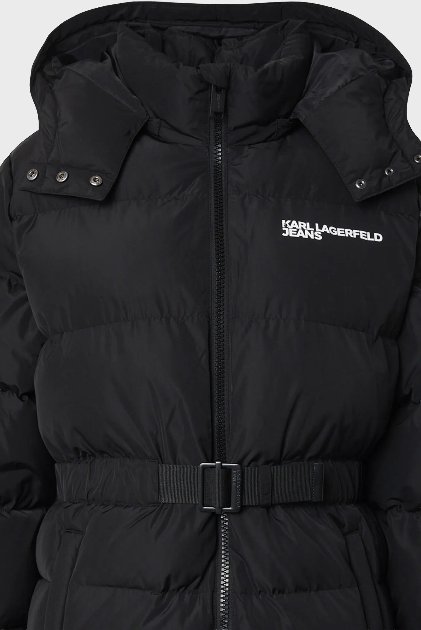 Жіноча чорна куртка belted puffer 6