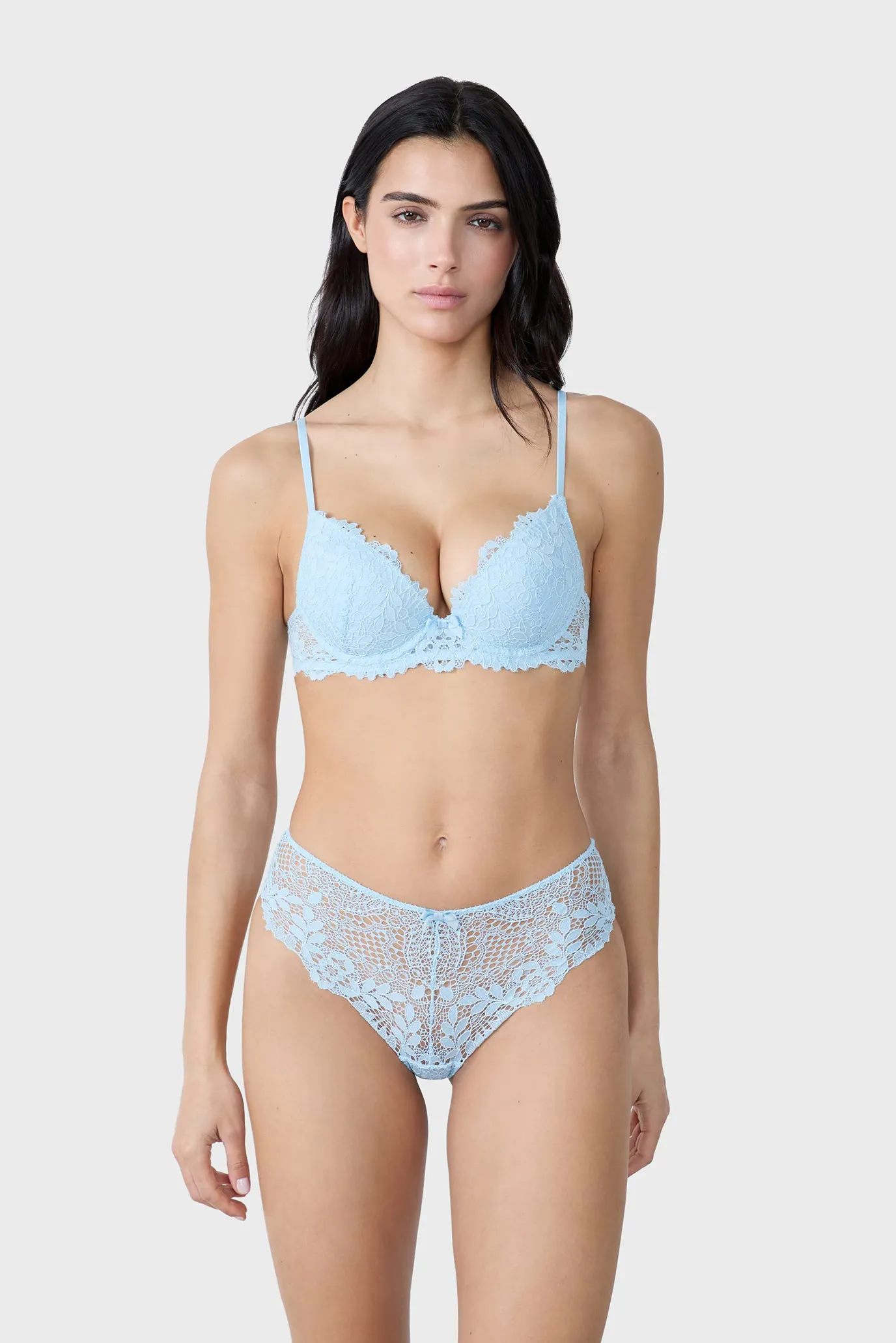 Жіночий блакитний бюстгальтер пуш-ап глибоке декольте SUCCESS 2