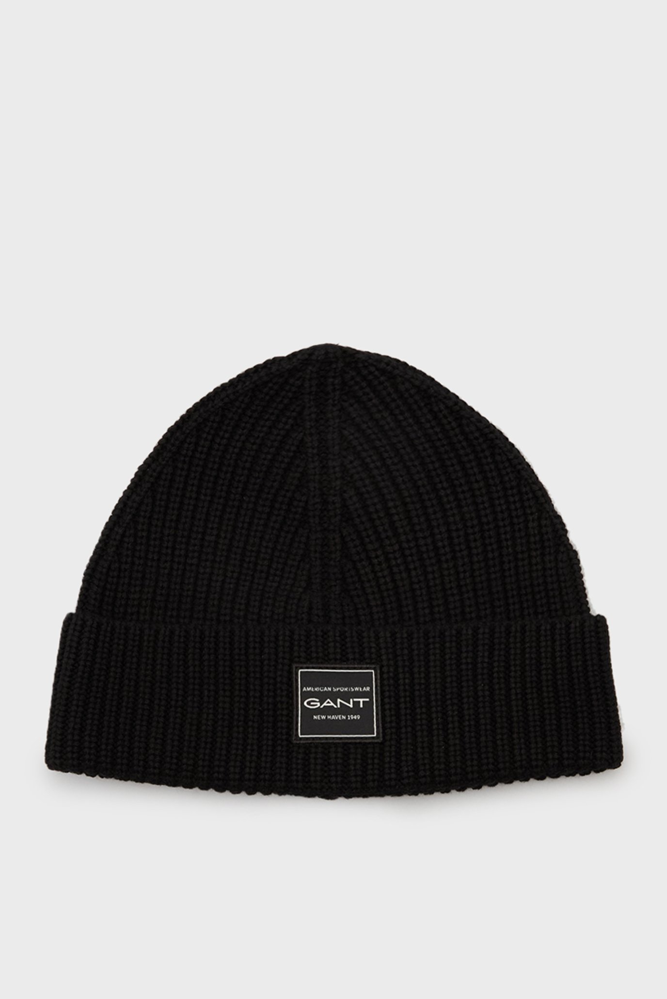 Мужская черная шапка COTTON RIBBED BEANIE Черный ONESIZE Gant 9911033 Мужская черная шапка COTTON RIBBED BEANIE Черный ONESIZE Gant 9911033