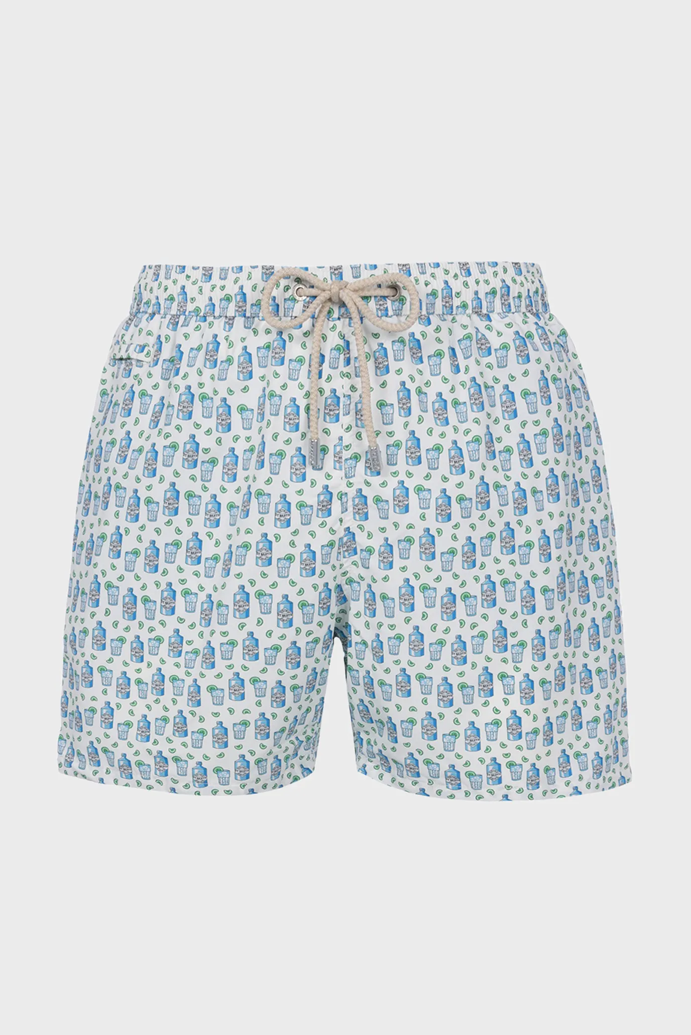 Мужские белые плавательные шорты с узором 3