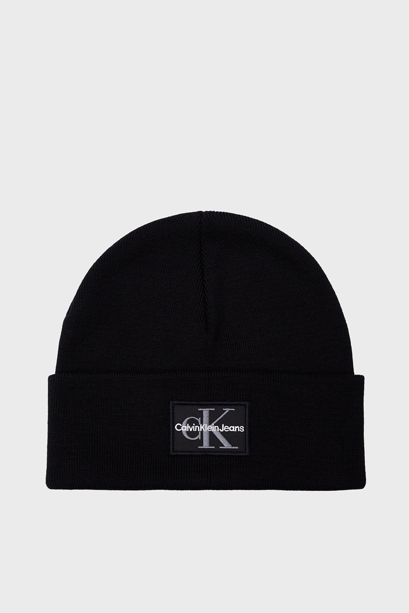 Мужская черная шапка MONO LOGO PATCH BEANIE 1