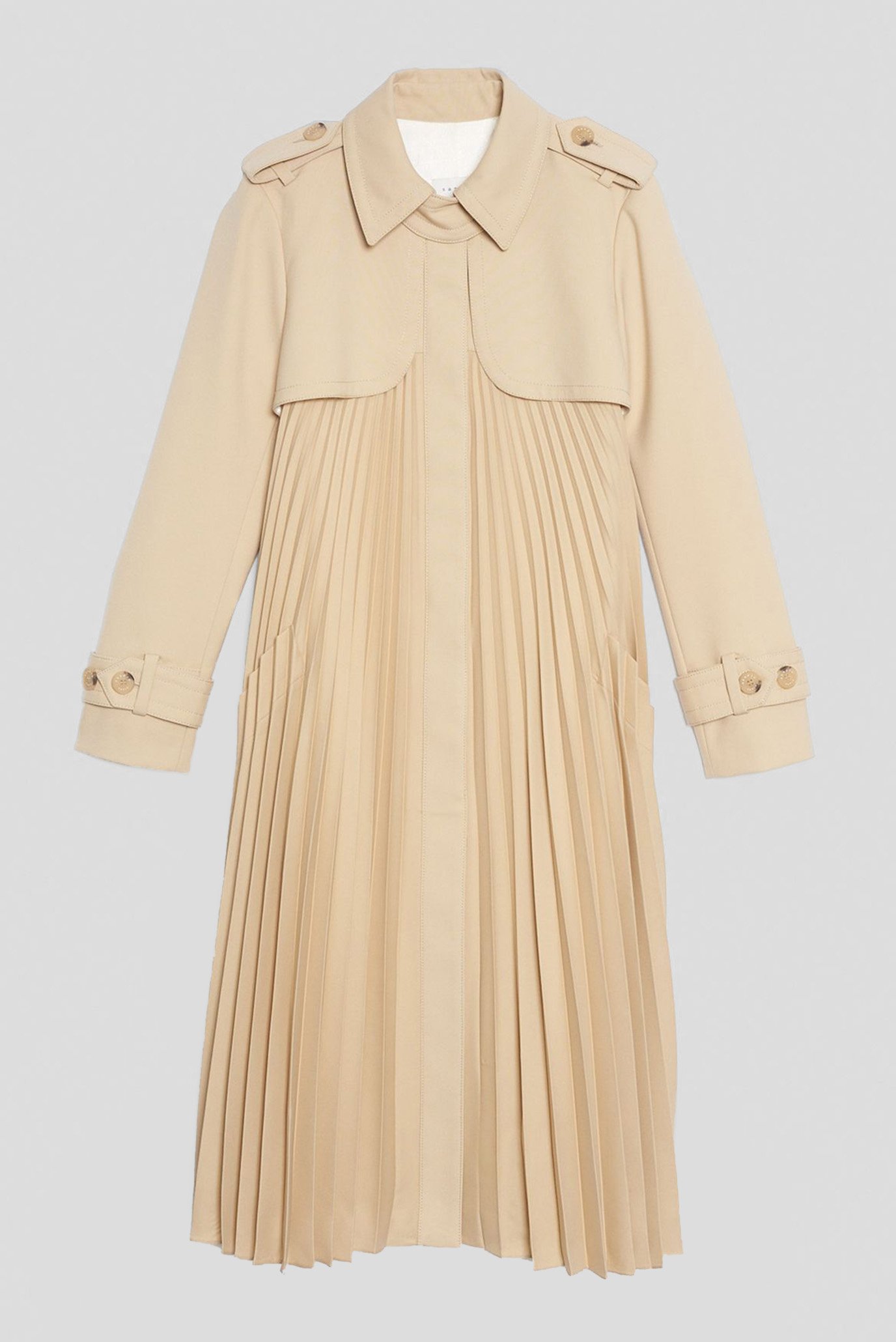 Женский бежевый плащ Sandro SFPOU00241_BEIGE — MD-Fashion