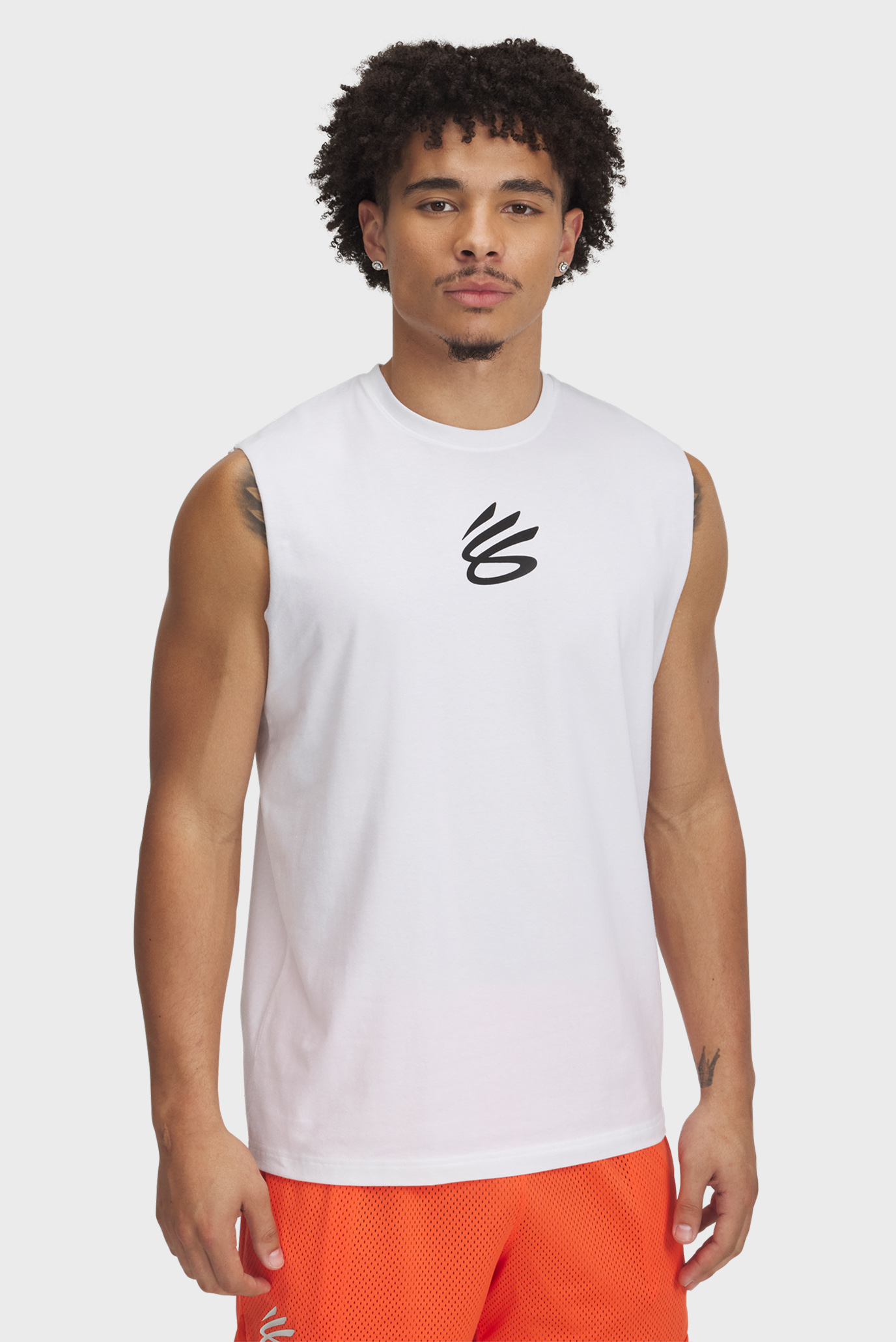 Мужская белая майка Curry SLVS Tee Белый S Under Armour 1390352-100 Мужская белая майка Curry SLVS Tee Белый S Under Armour 1390352-100