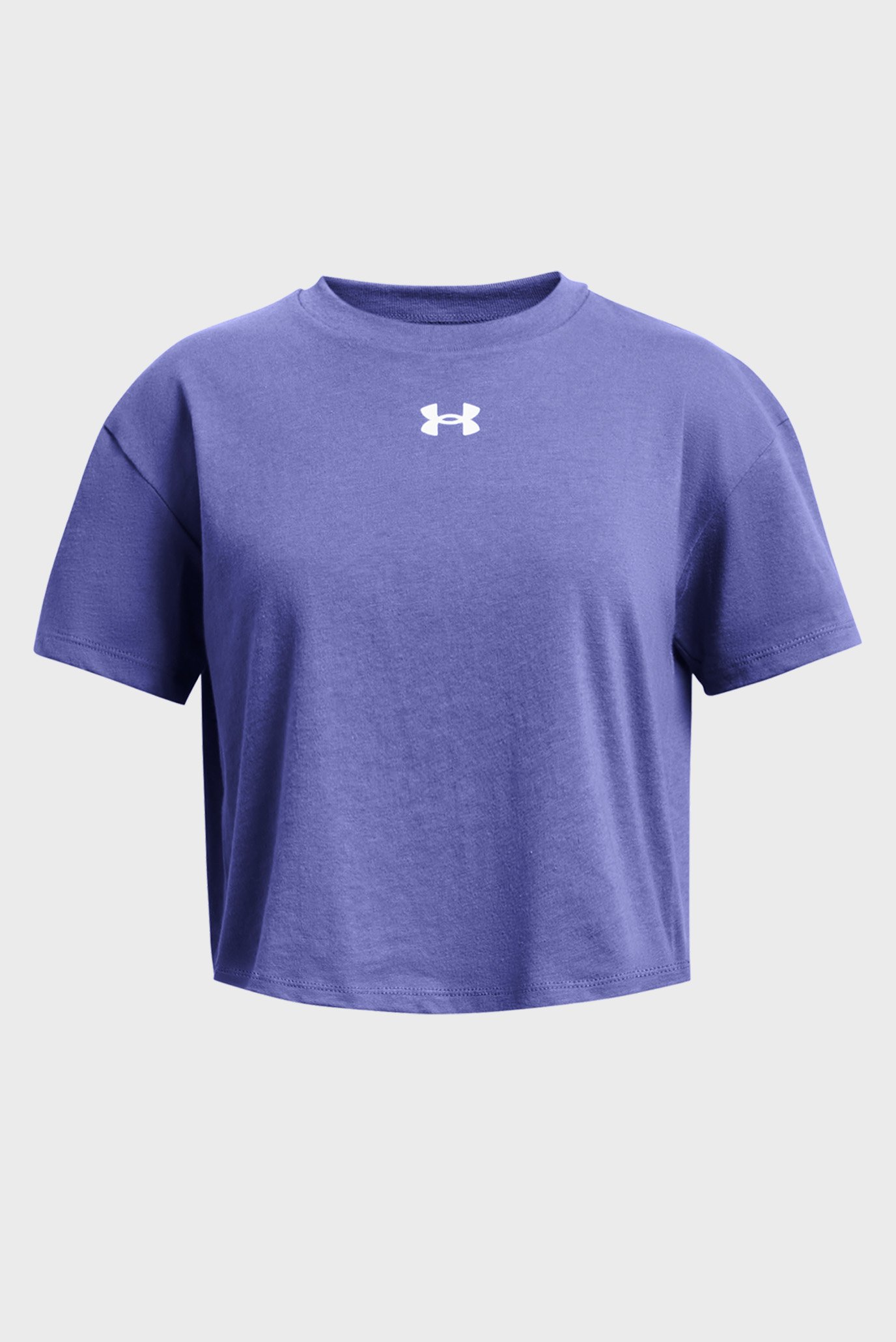 Детская фиолетовая футболка UA CROP SPORTSTYLE LOGO SS 1
