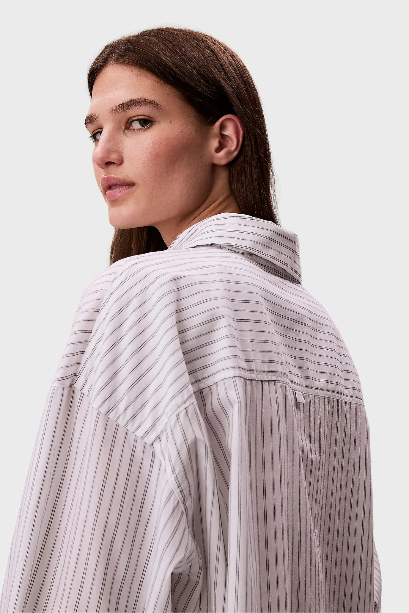 Женская белая рубашка в полоску BUTTON DOWN 6