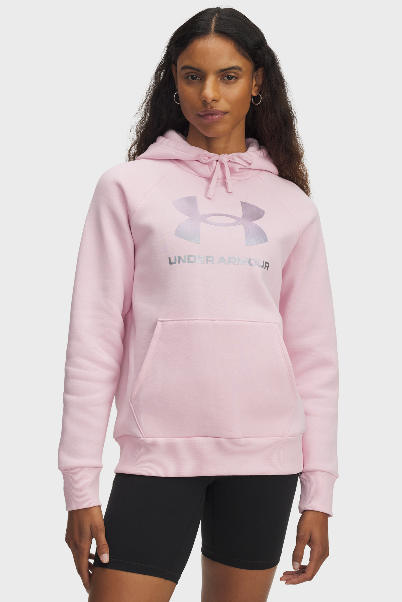 Женское розовое худи UA Rival Flc Shimmer Hdy Розовый XS Under Armour 6003710-647 Женское розовое худи UA Rival Flc Shimmer Hdy Розовый XS Under Armour 6003710-647