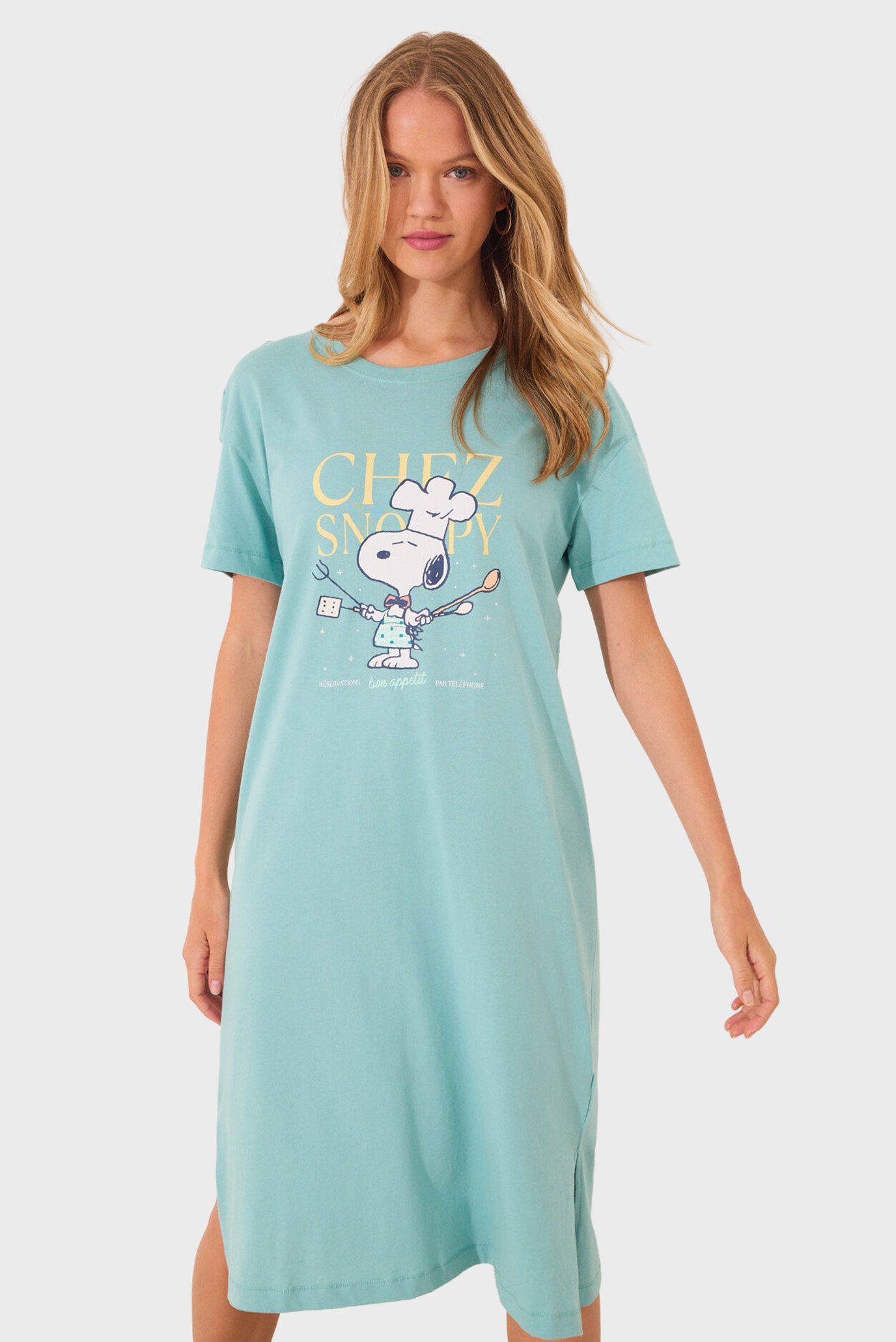 Женская бирюзовая ночная рубашка Snoopy Бирюзовый XL womensecret 4442106 Женская бирюзовая ночная рубашка Snoopy Бирюзовый XL womensecret 4442106