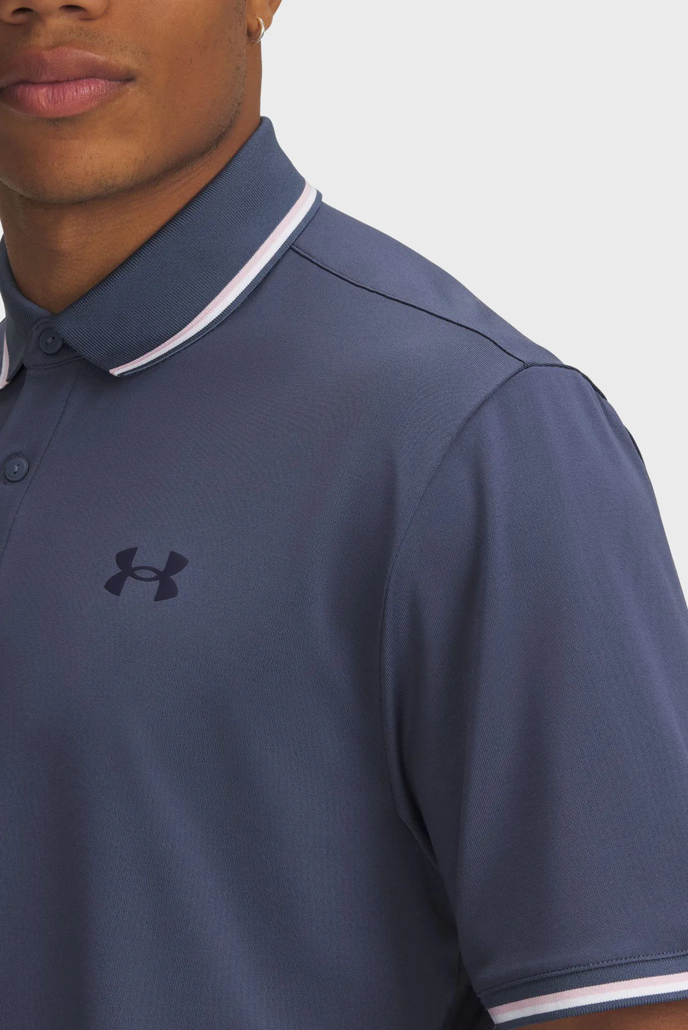 Мужское темно-синее поло UA Playoff 3.0 Rib Polo 4