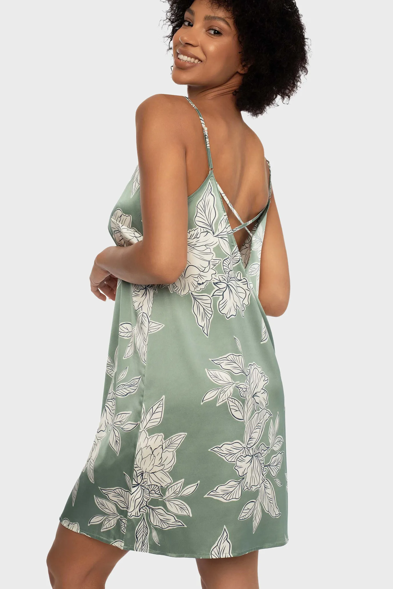 Жіноча зелена нічна сорочка з візерунком Dedicate 3