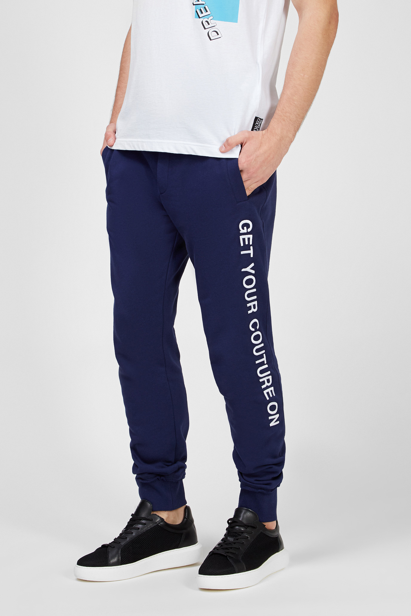 Мужские темно-синие спортивные брюки Versace A2GVA1TB 30318 — MD-Fashion