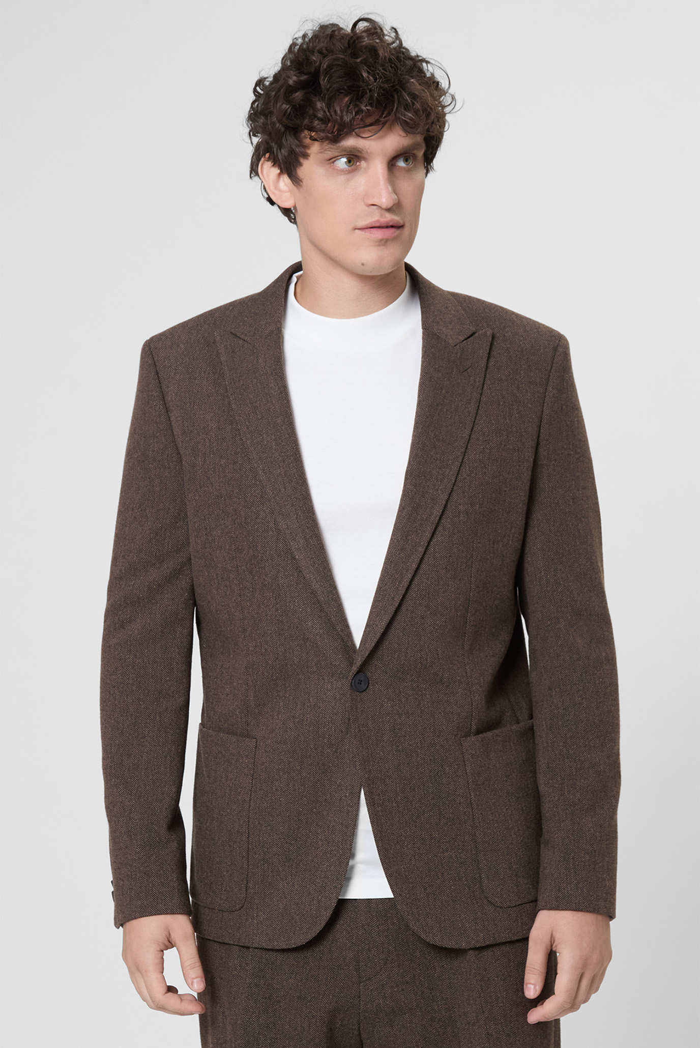 Мужской коричневый блейзер Коричневый 48 HUGO 50544694;217