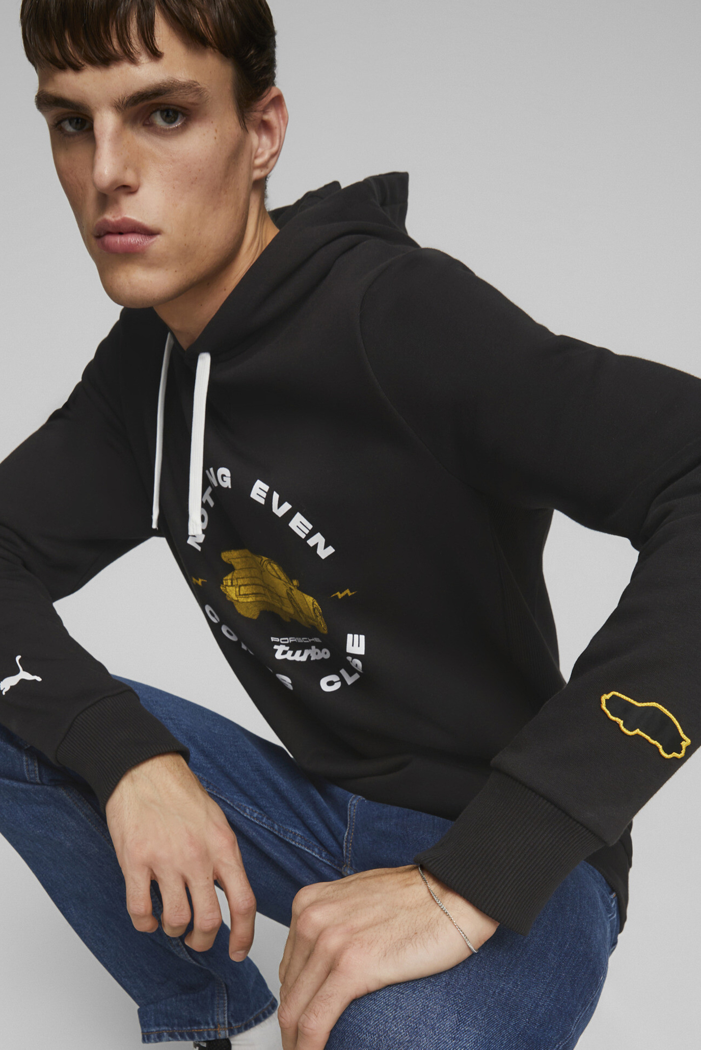 Мужское черное худи Porsche Legacy Graphic Hoodie Men 1