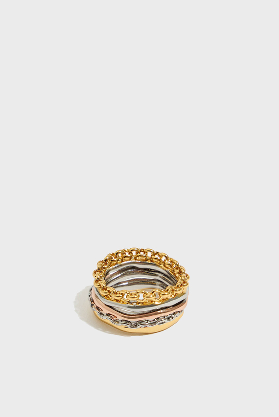 Bimba Y Lola Logo-print Signet Ring In Silver