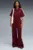 Женский бордовый комбинезон T7 Short Sleeved Jumpsuit Women