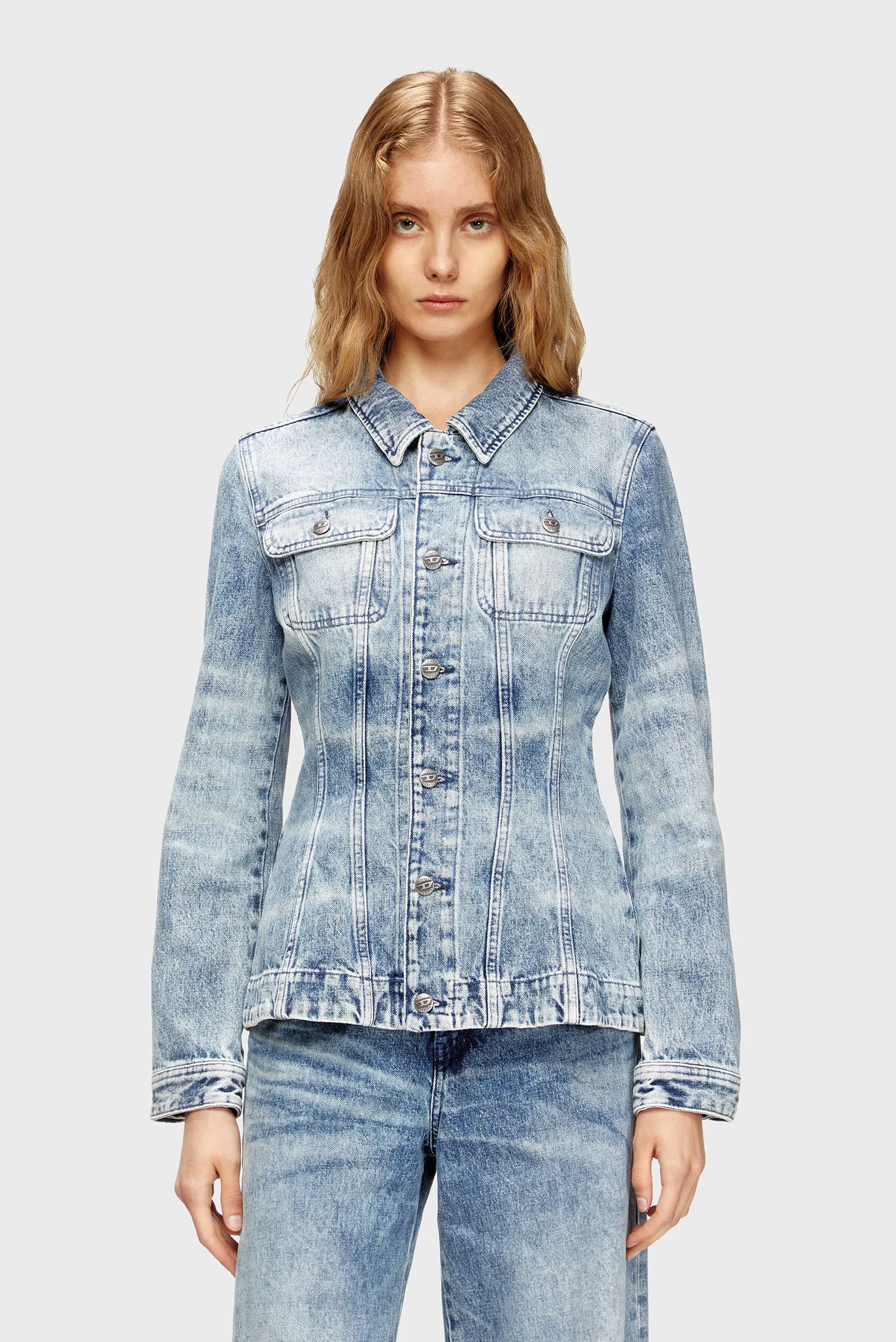 Женская голубая джинсовая куртка DE-KATERIN Голубой S Diesel A21389 007DA