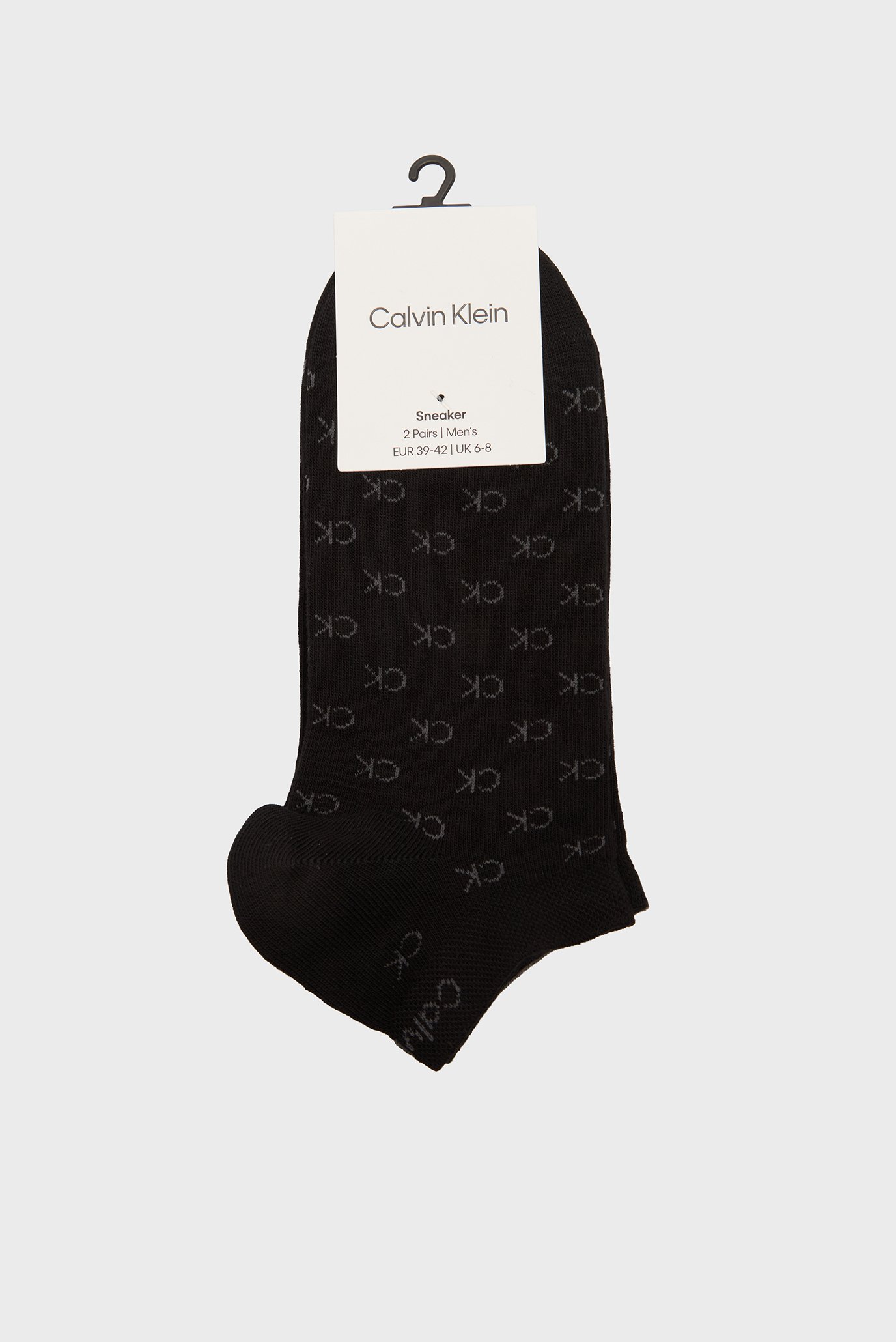 Мужские черные носки (2 пары) CK MEN SNEAKER 2P ALL OVER LOGO Черный 39-42 Calvin Klein 701218715 Мужские черные носки (2 пары) CK MEN SNEAKER 2P ALL OVER LOGO Черный 39-42 Calvin Klein 701218715