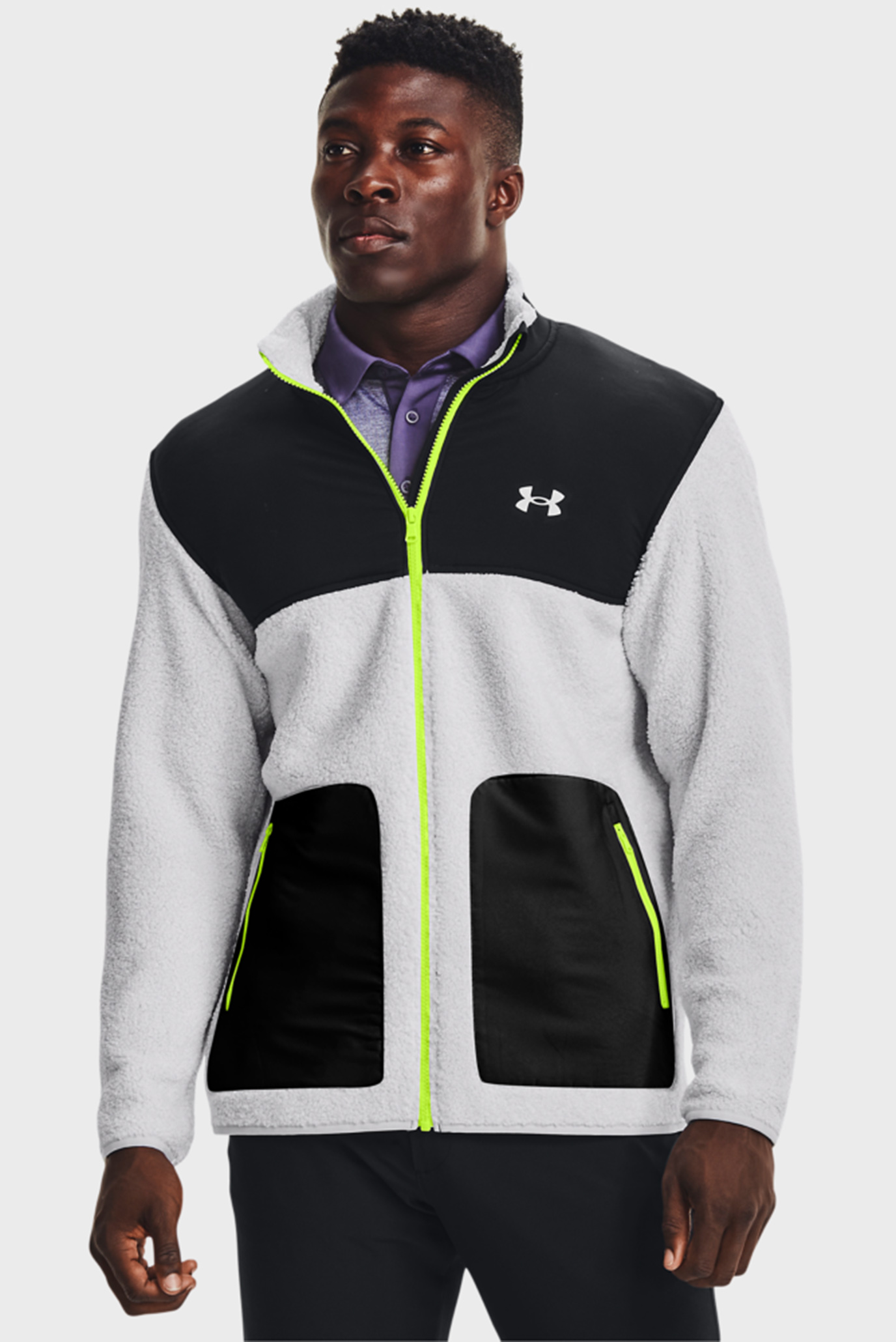 Чоловіча сіра спортивна кофта UA Sweaterfleece Pile FZ 1