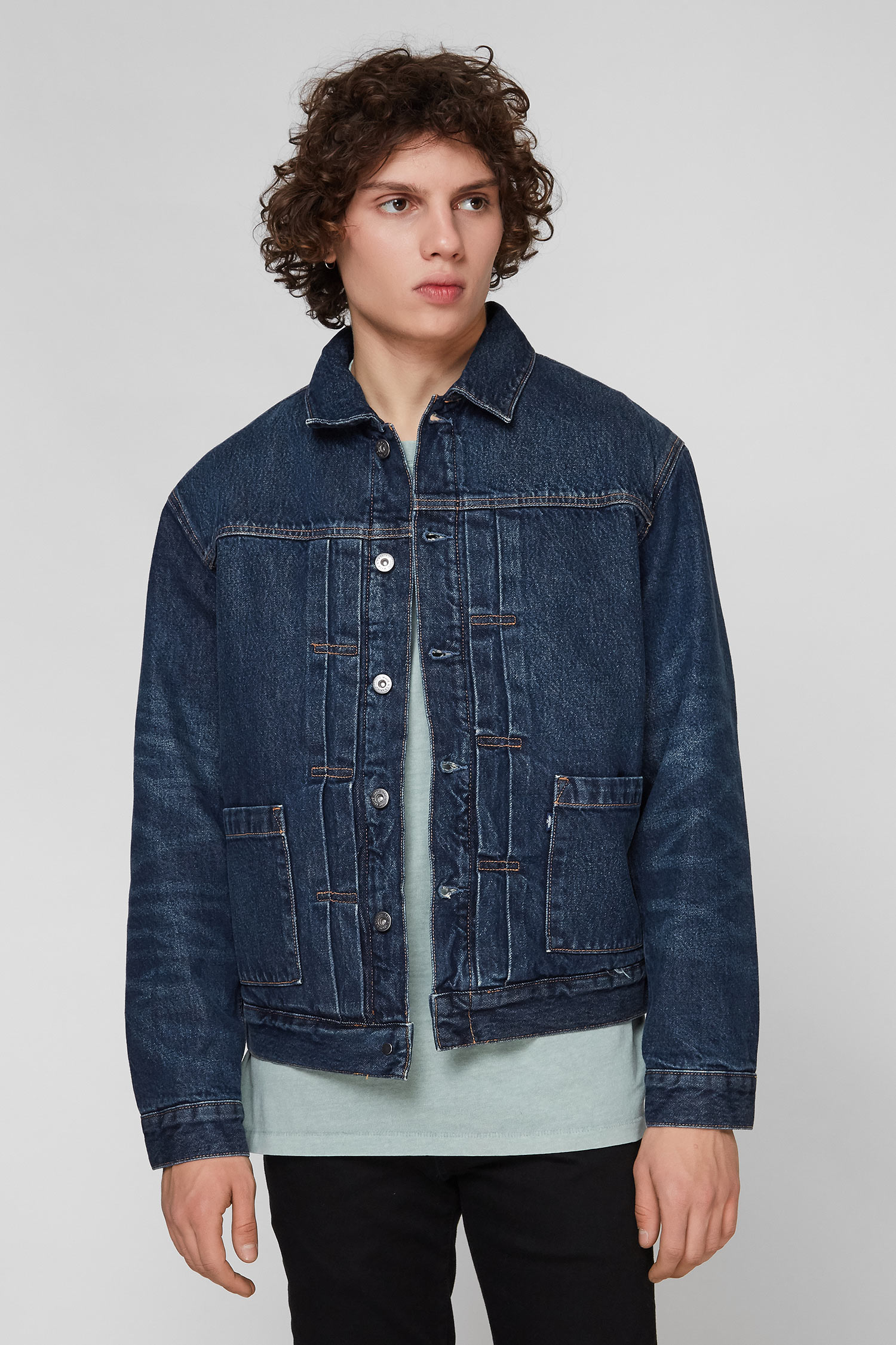 Мужская синяя джинсовая куртка 1