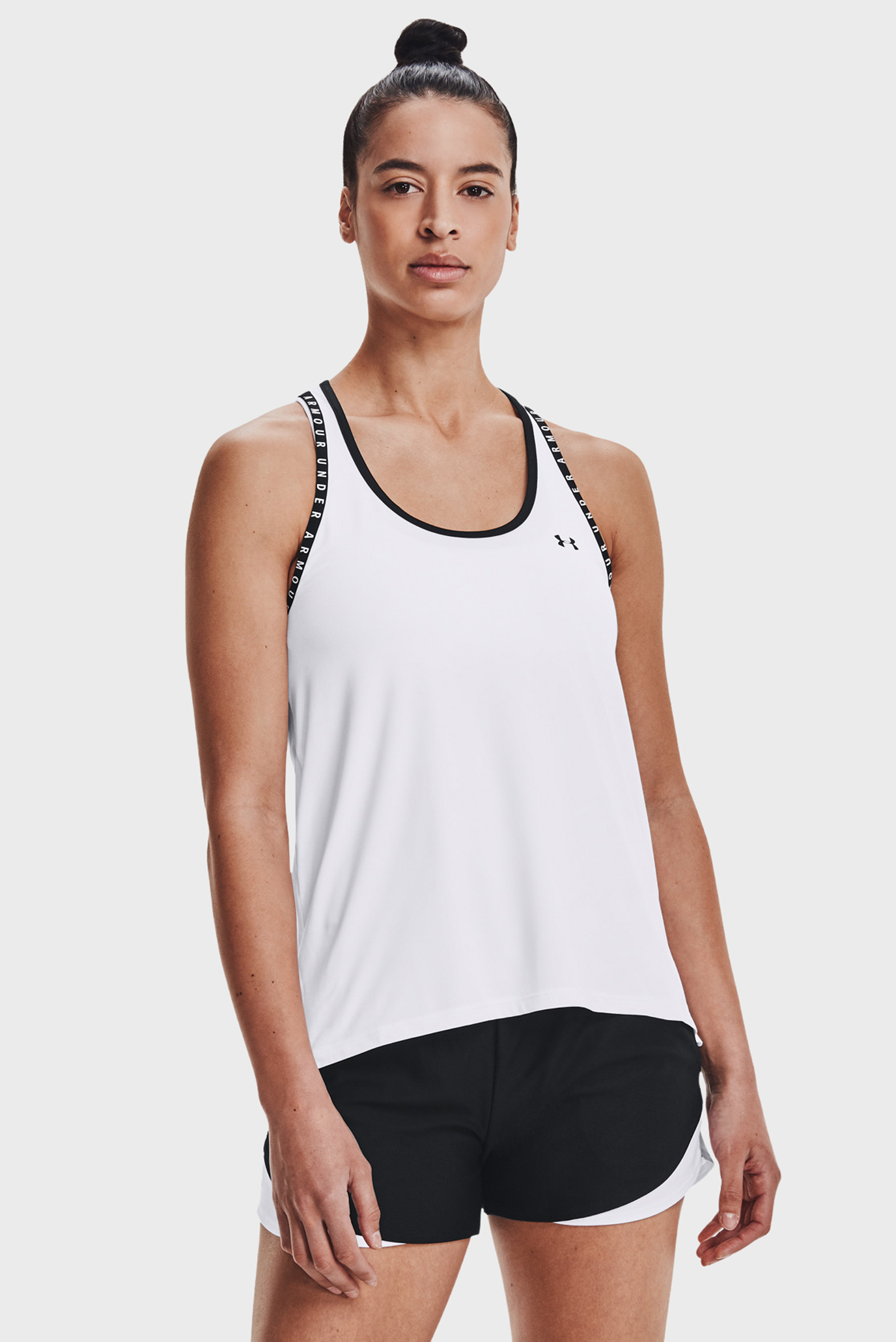 Женская белая майка UA Knockout Tank Белый XS Under Armour 1351596-100 Женская белая майка UA Knockout Tank Белый XS Under Armour 1351596-100