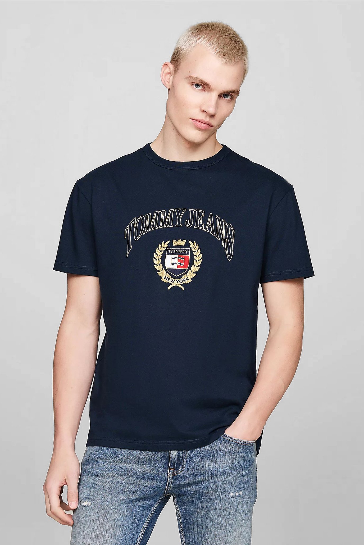 Чоловіча темно-синя футболка TJM REG TJ GOLD CREST TEE 1