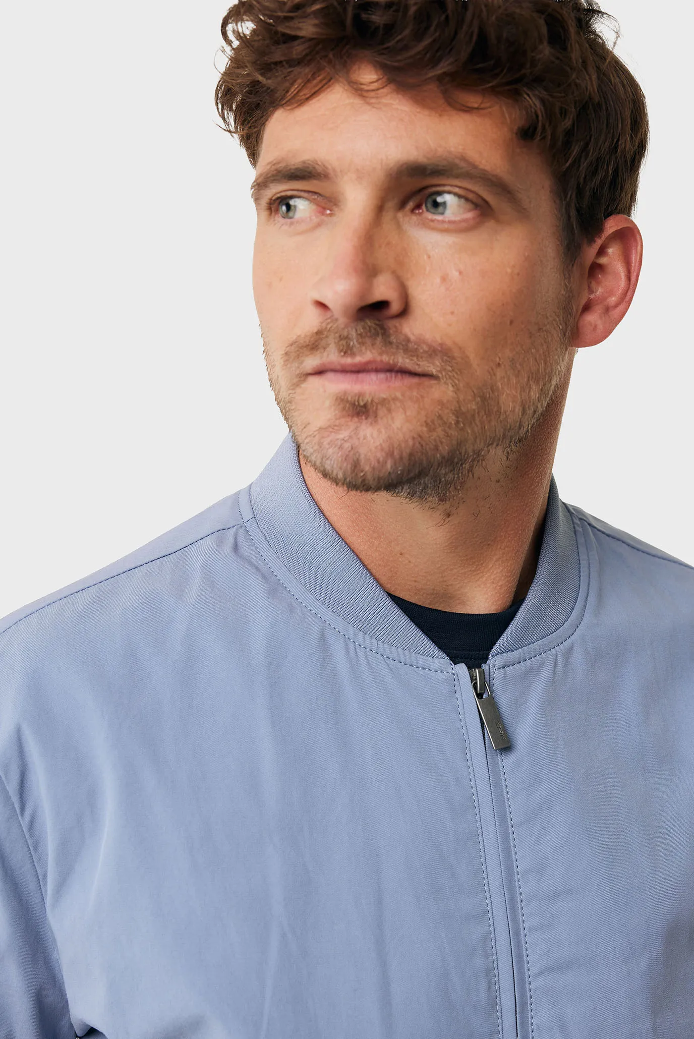 Чоловічий блакитний бомбер Cotton blend bomber jacket 5