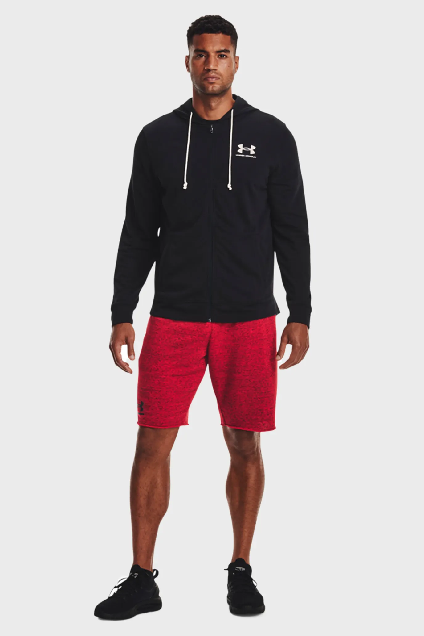 Мужское черное худи UA Rival Terry LC FZ Under Armour