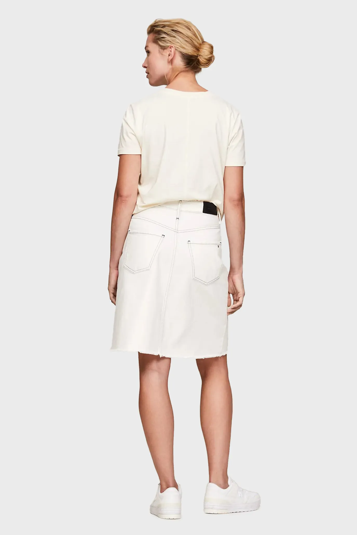 Женская белая джинсовая юбка DNM RW A-LINE 3