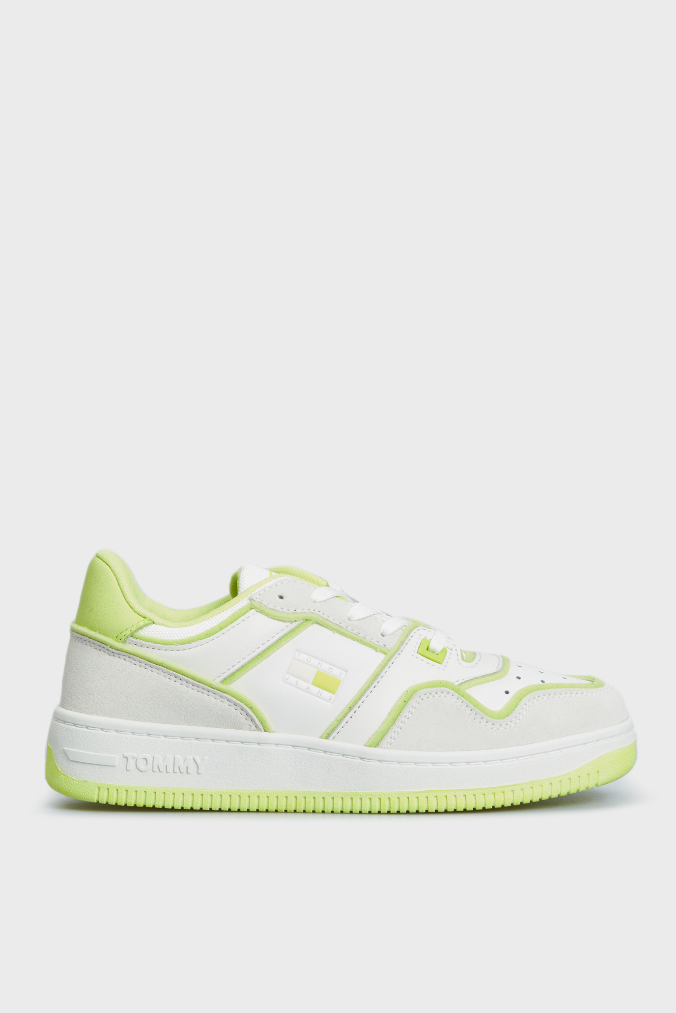 Женские белые кожаные сникерcы TOMMY JEANS DECON BASKET LOW CUT 1