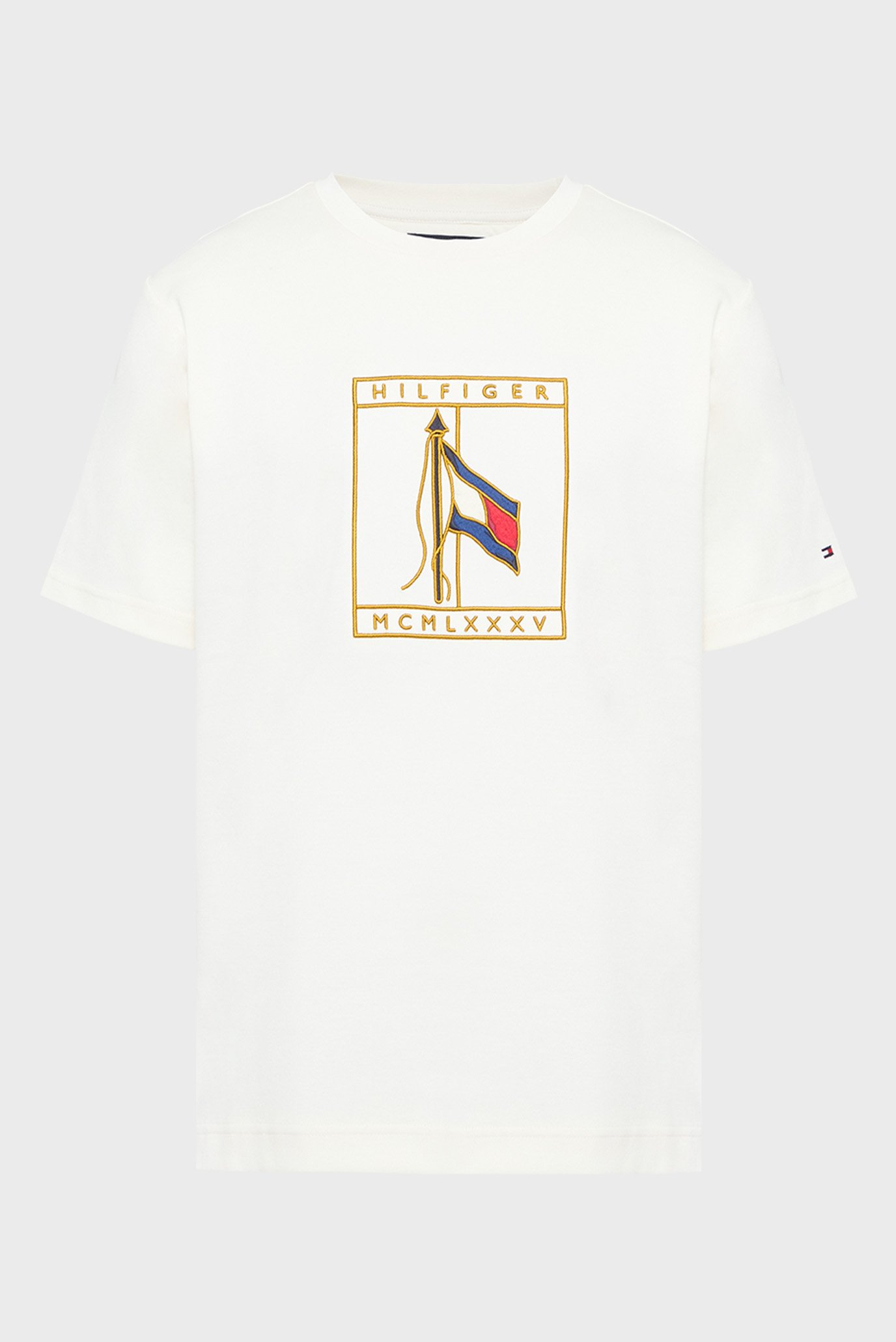 Мужская белая футболка INTERLOCK Жемчужный L Tommy Hilfiger MW0MW38923 Мужская белая футболка INTERLOCK Жемчужный L Tommy Hilfiger MW0MW38923