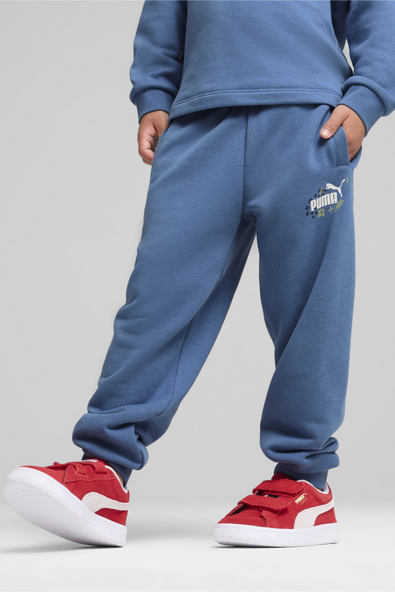 Детские синие спортивные брюки ESS+ PUMA Sweatpants Youth 1