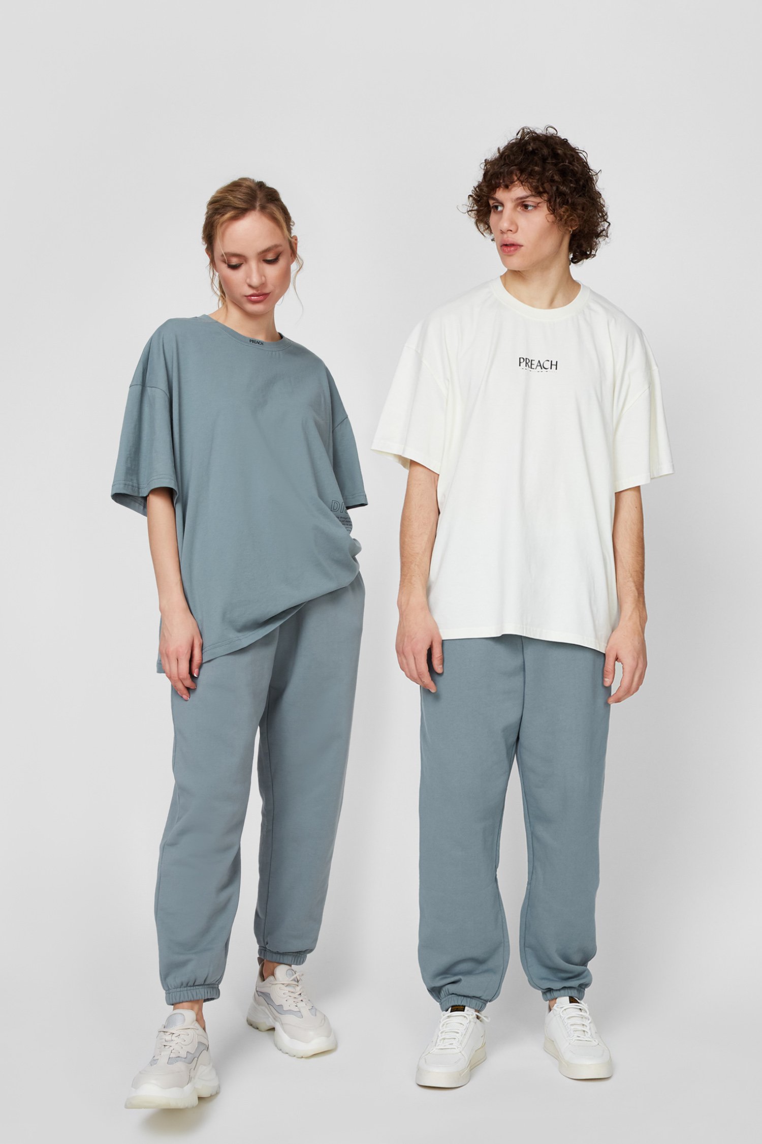 Голубые спортивные  брюки Oversized SP (унисекс) 1