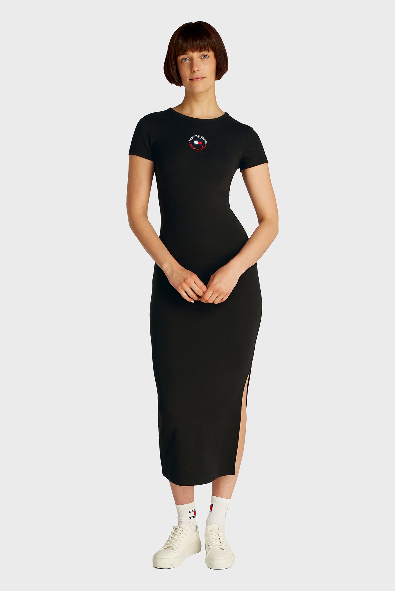 Женское черное платье TJW BODYCON LOGO 2 DRESS Черный S Tommy Jeans DW0DW20384 Женское черное платье TJW BODYCON LOGO 2 DRESS Черный S Tommy Jeans DW0DW20384