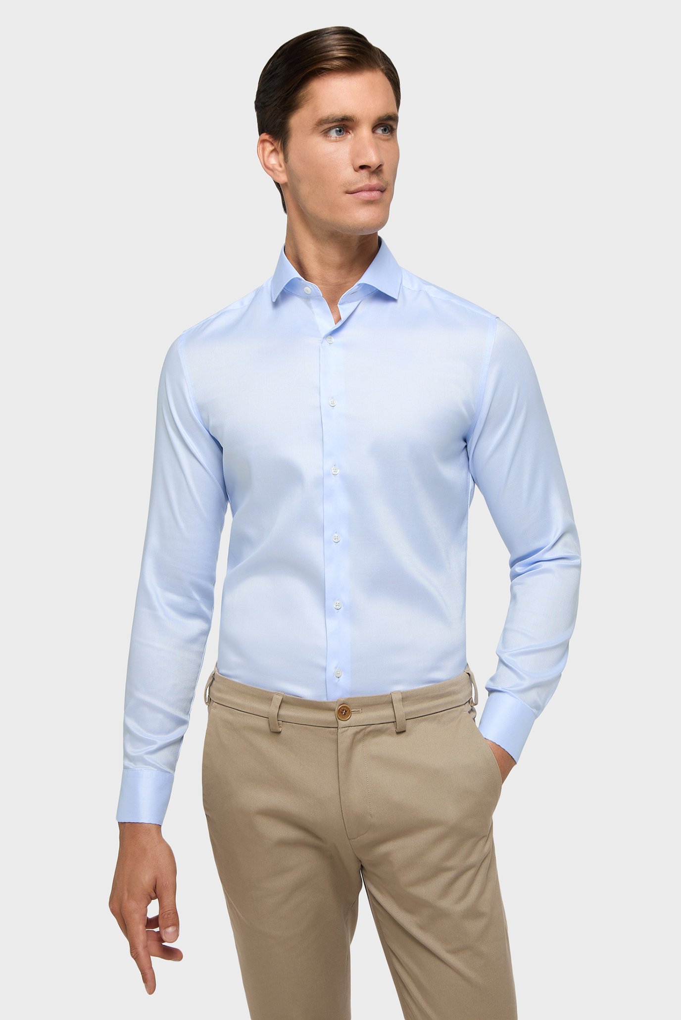 Мужская голубая рубашка SLIM FIT 1