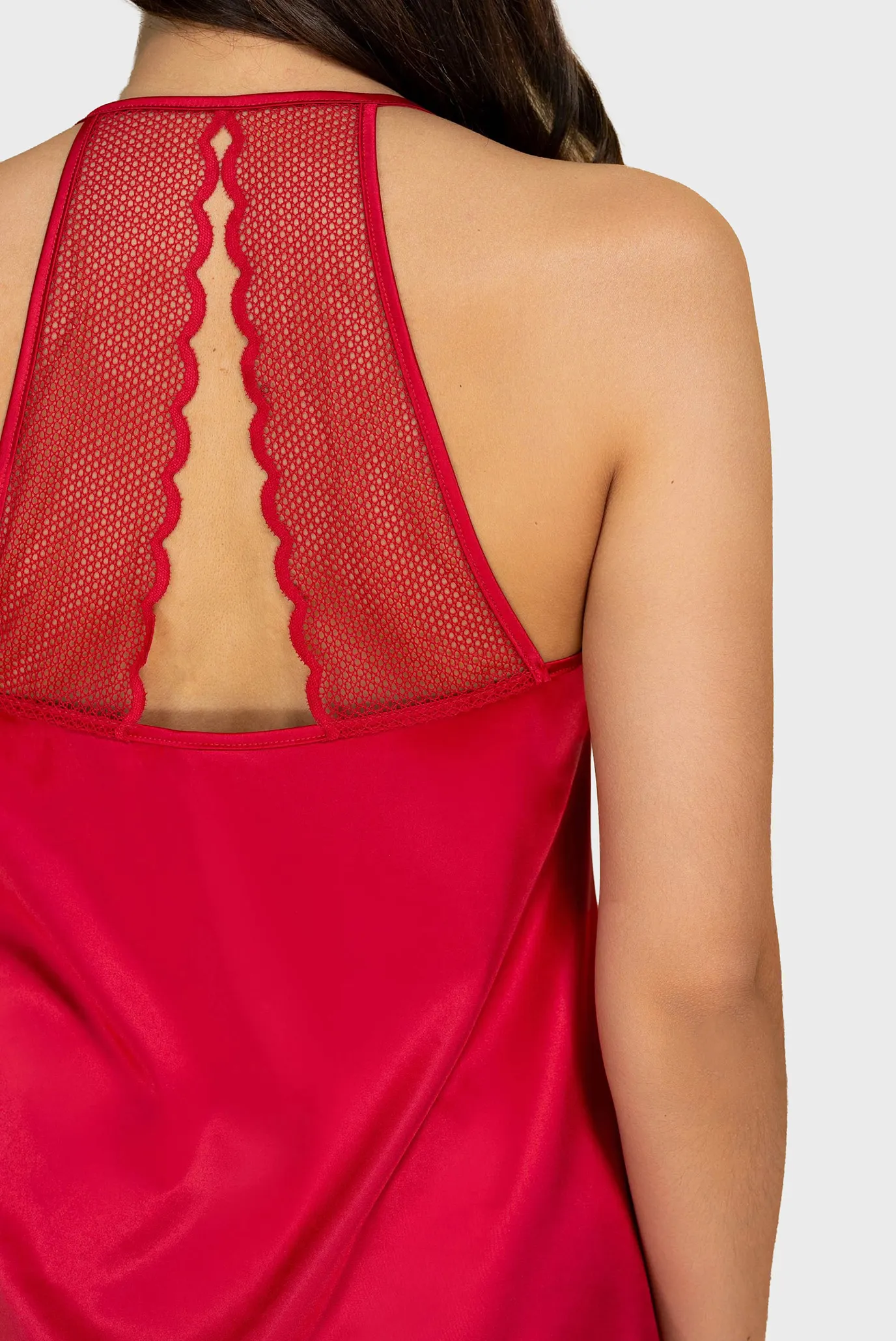 Женская красная пижама (топ, брюки) 8