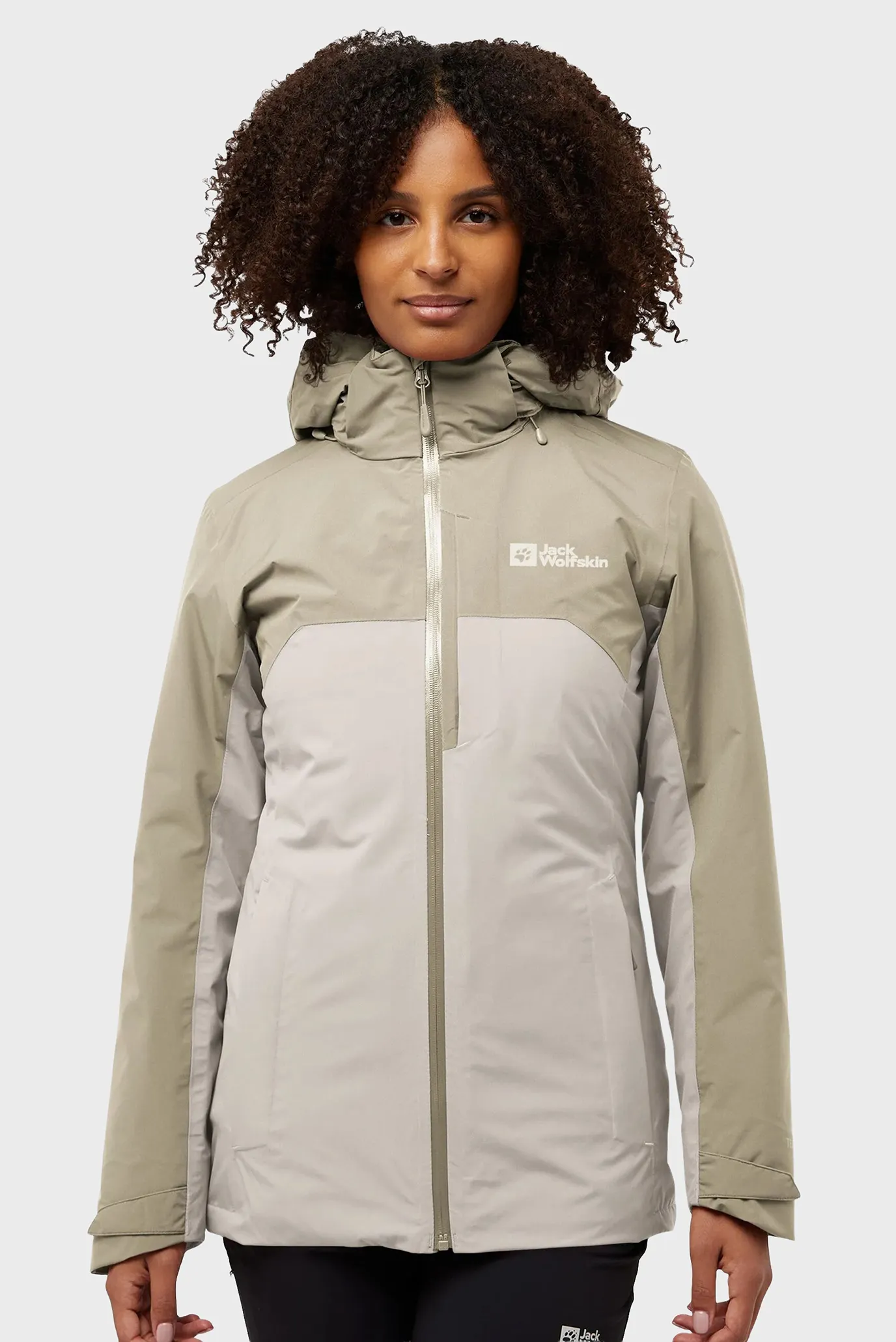 Женская бежевая куртка 3в1 1