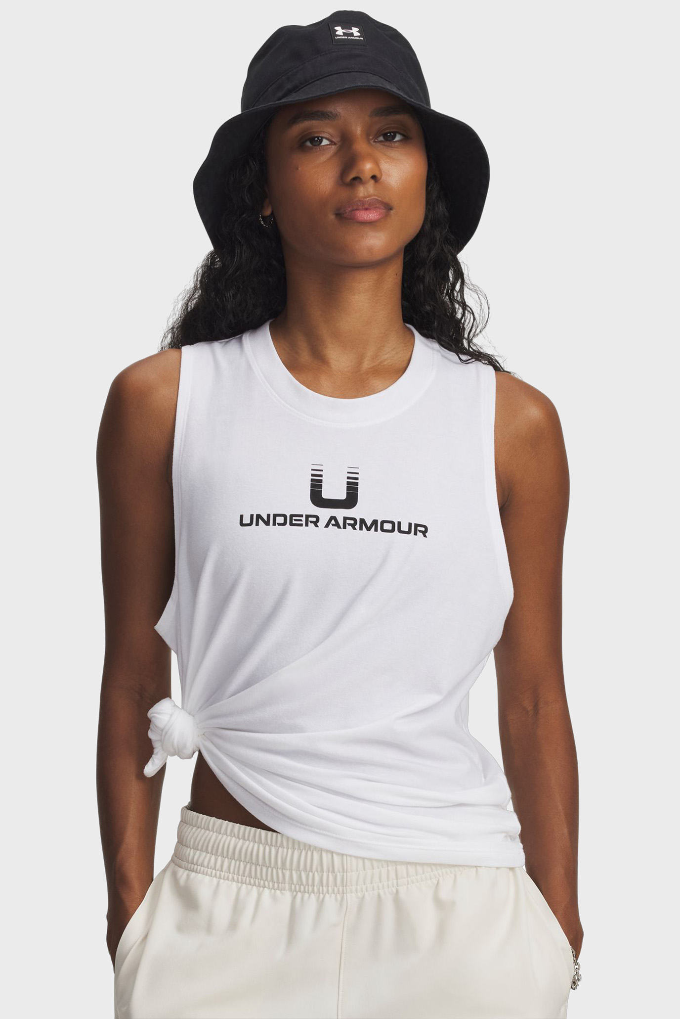 Женская белая майка UA Varsity U Tank Белый XS Under Armour 6006972-100 Женская белая майка UA Varsity U Tank Белый XS Under Armour 6006972-100