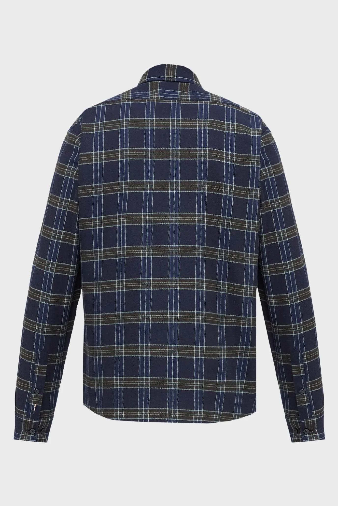 Чоловіча темно-синя картата сорочка 6