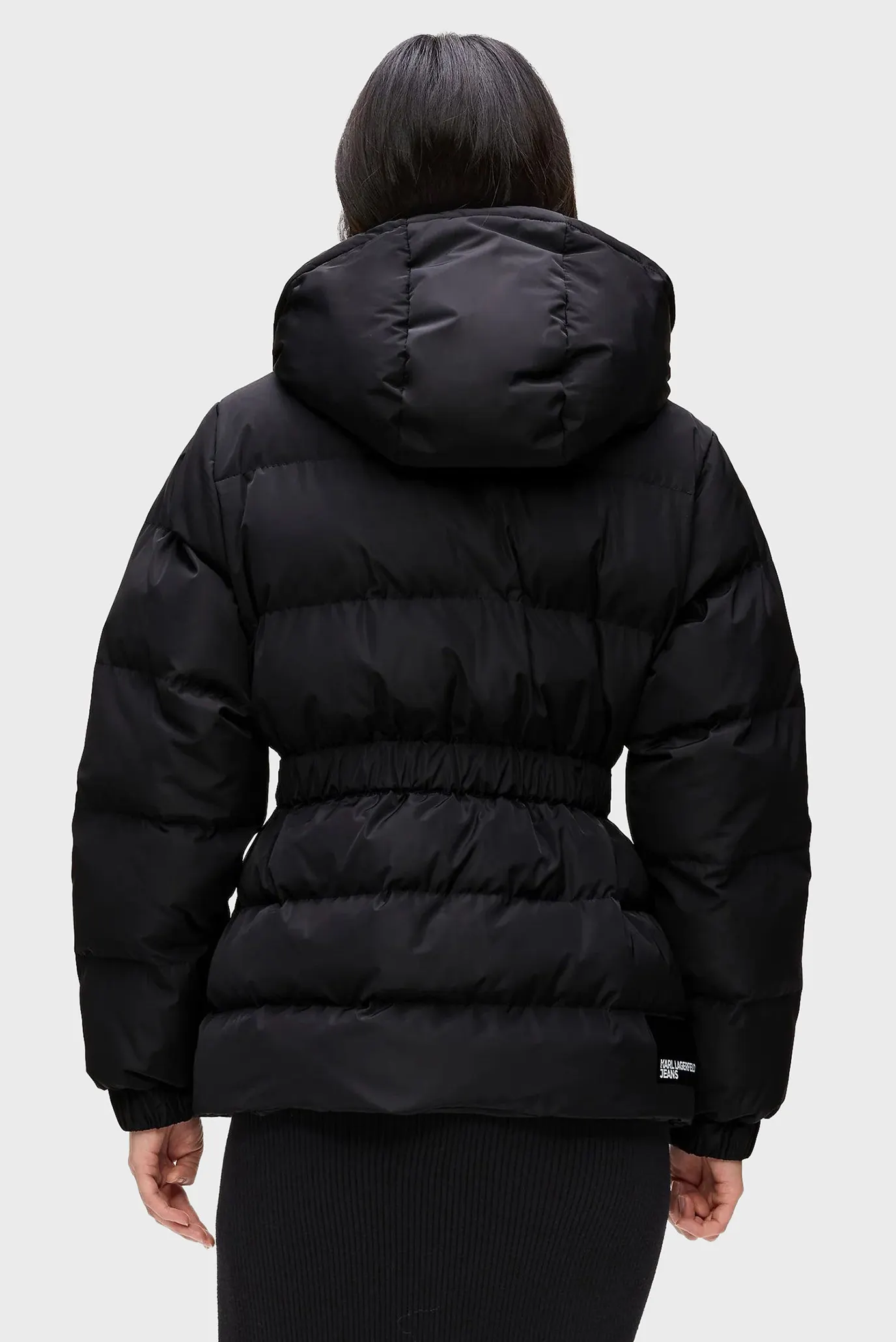 Жіноча чорна куртка belted puffer 4