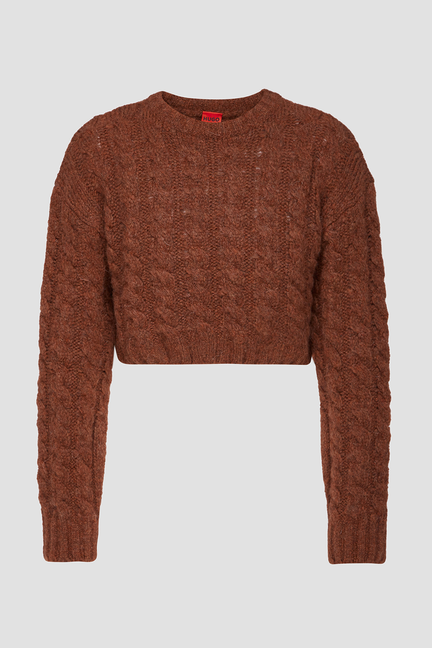 Жіночий коричневий вовняний светр 1