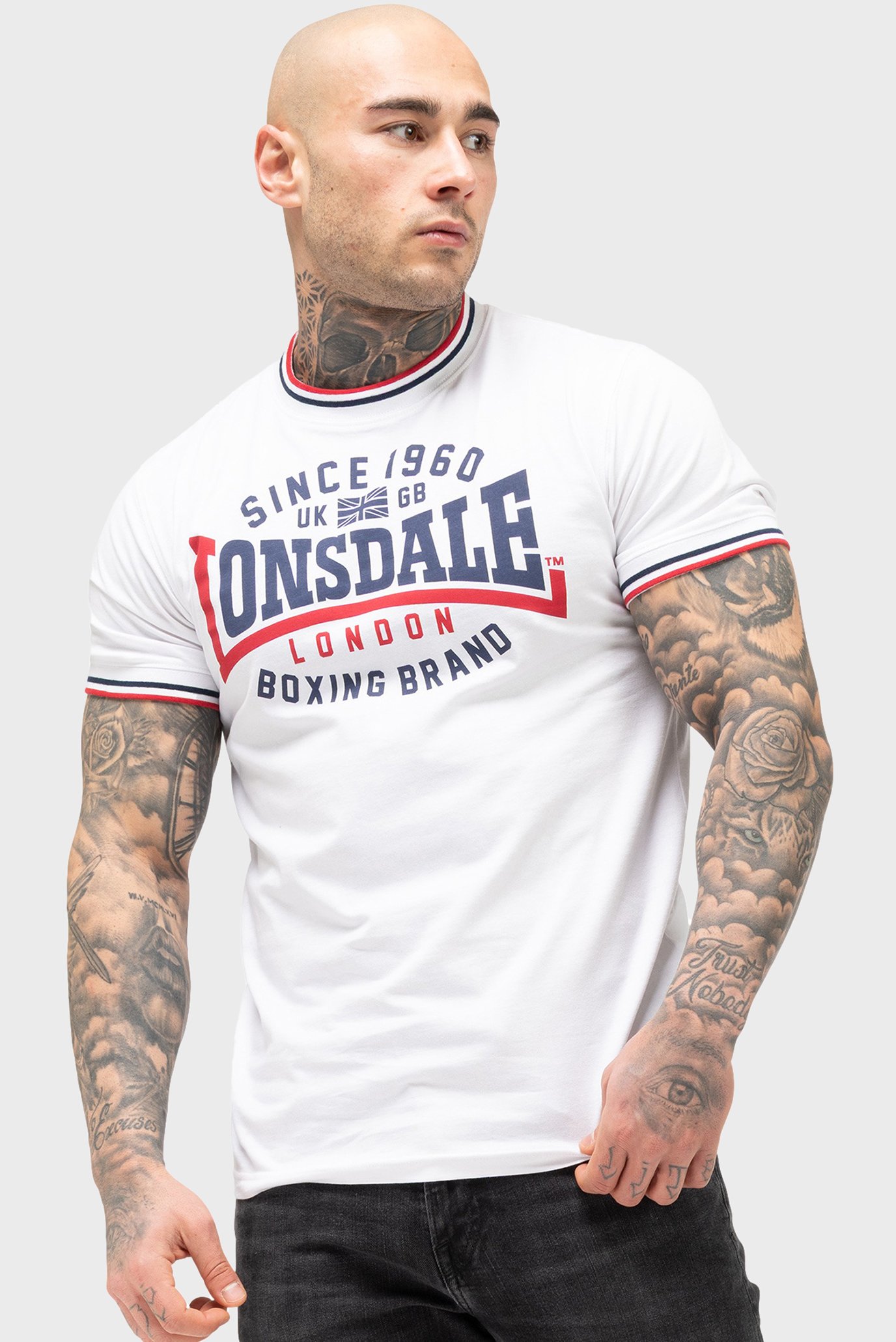 Мужская белая футболка GAVRENE Белый XL Lonsdale 117673 Мужская белая футболка GAVRENE Белый XL Lonsdale 117673