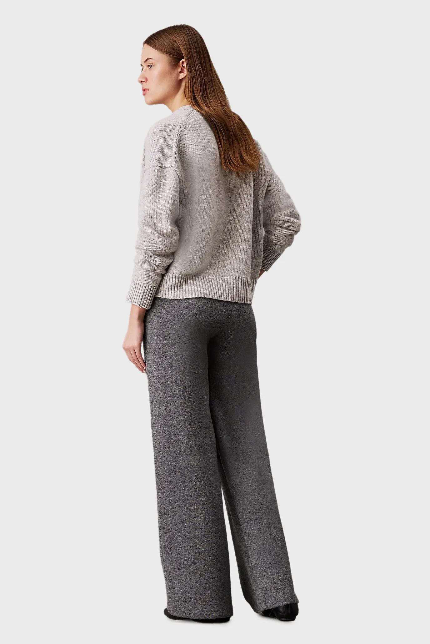 Женский серый шерстяной кардиган CASHMERE BLEND HIGH V-NECK 3