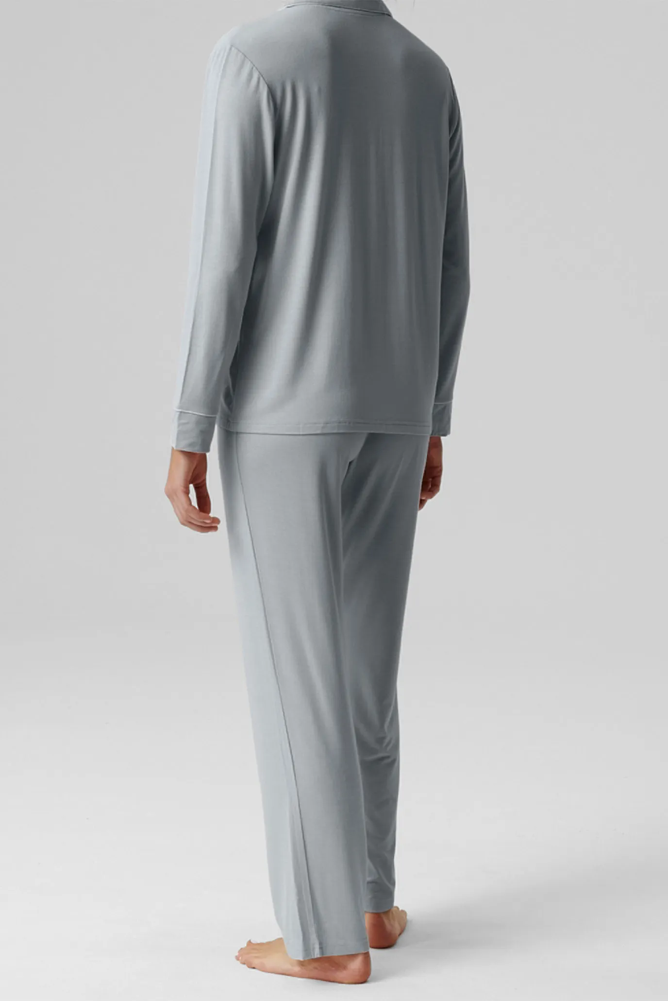 Жіноча блакитна піжама (сорочка, брюки) 2