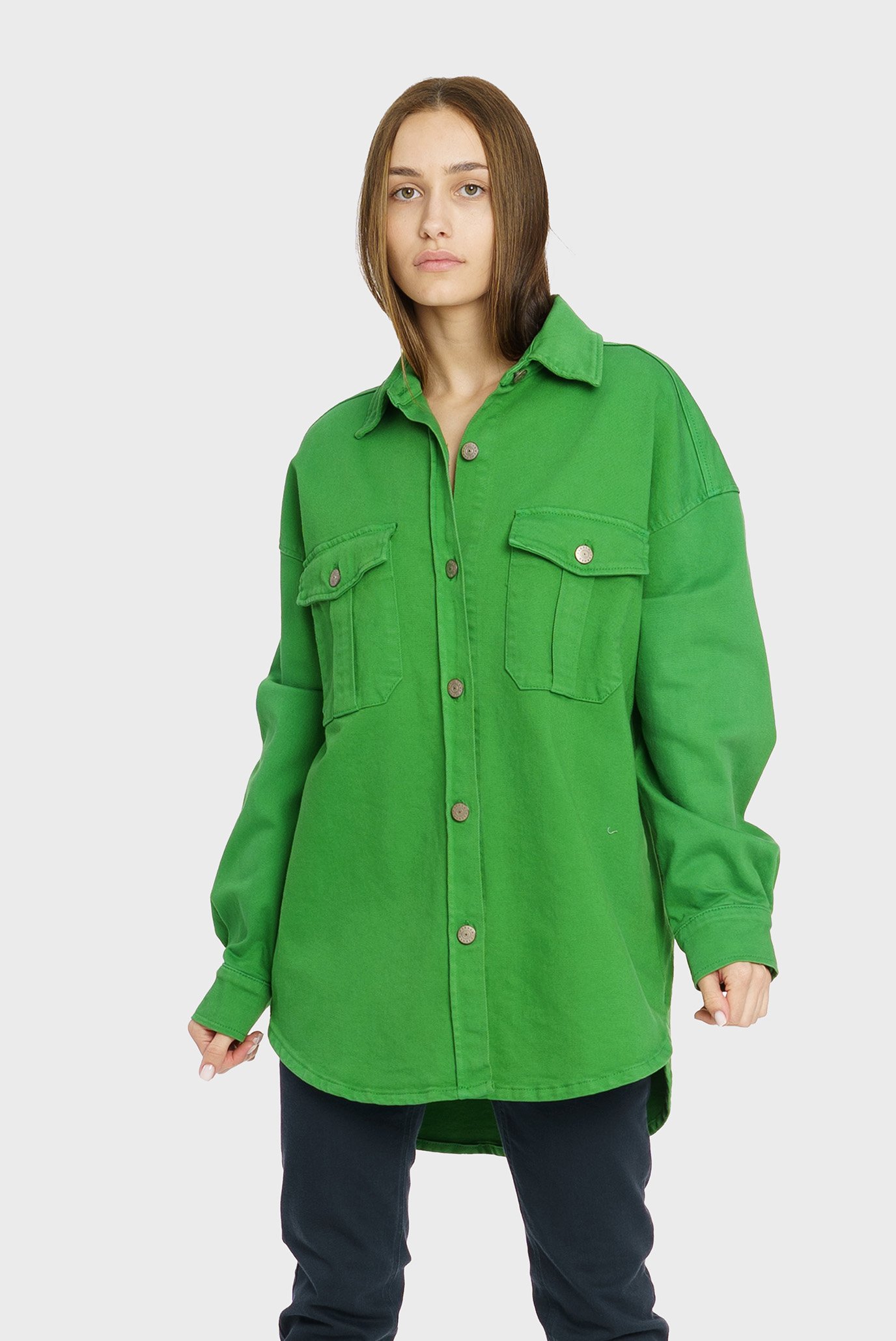 Женская зеленая рубашка 1