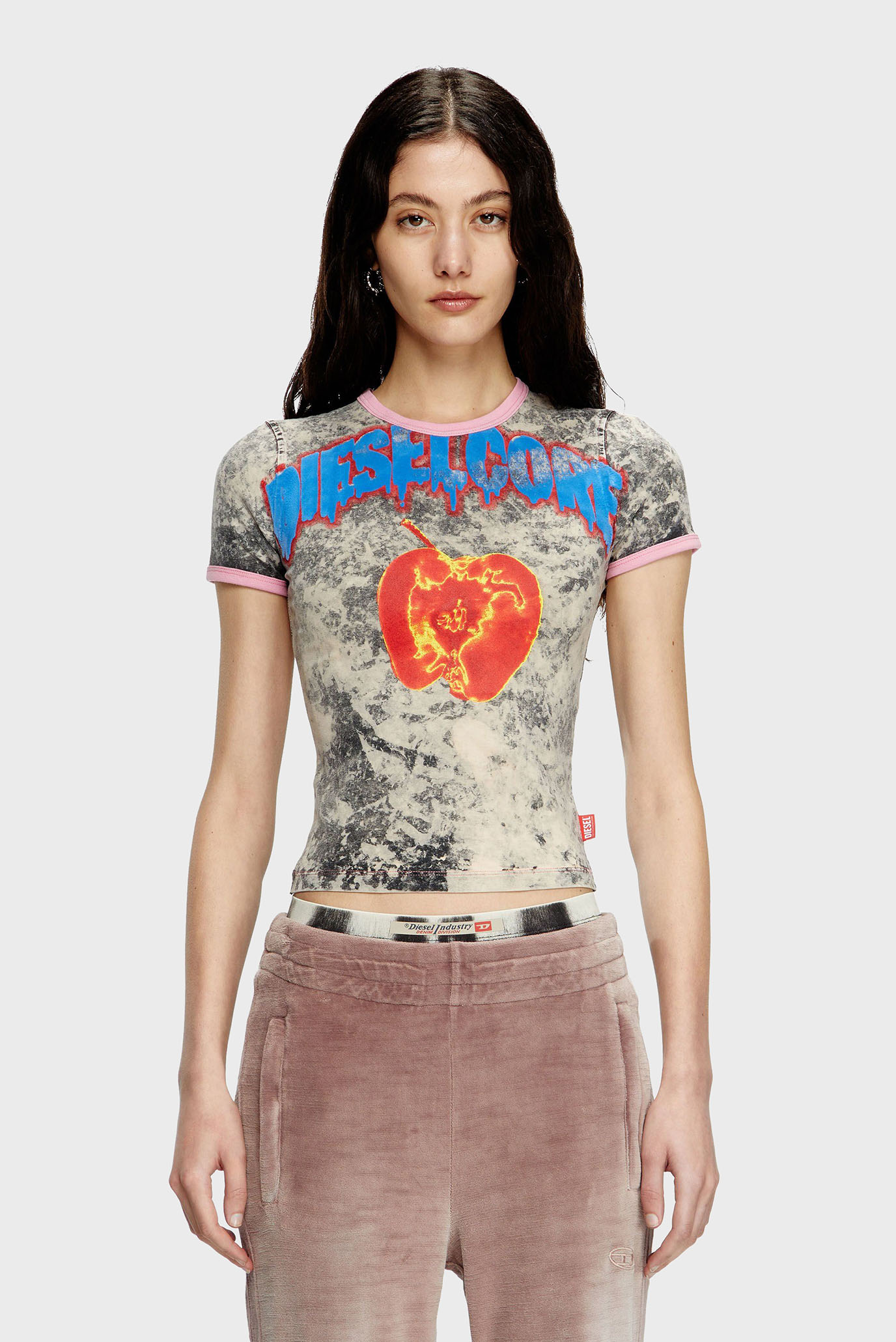 Женская футболка T-UNCUTIES-SHORT-Q1 Серый S Diesel A16825 0JQAU Женская футболка T-UNCUTIES-SHORT-Q1 Серый S Diesel A16825 0JQAU